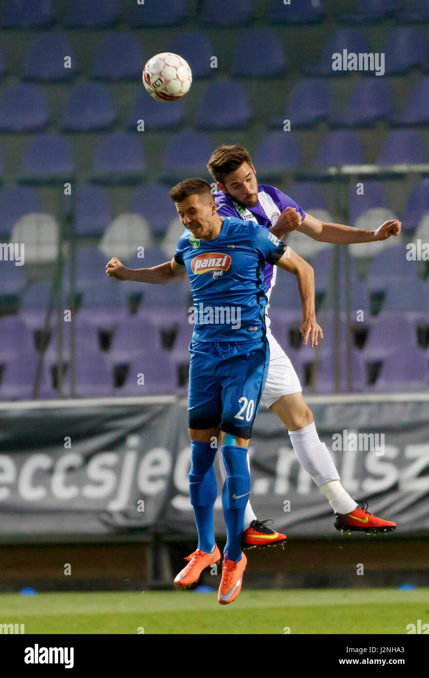 BUDAPEST, HUNGARY - JUNE 20: (l-r) Obinna Nwobodo of Ujpest FC