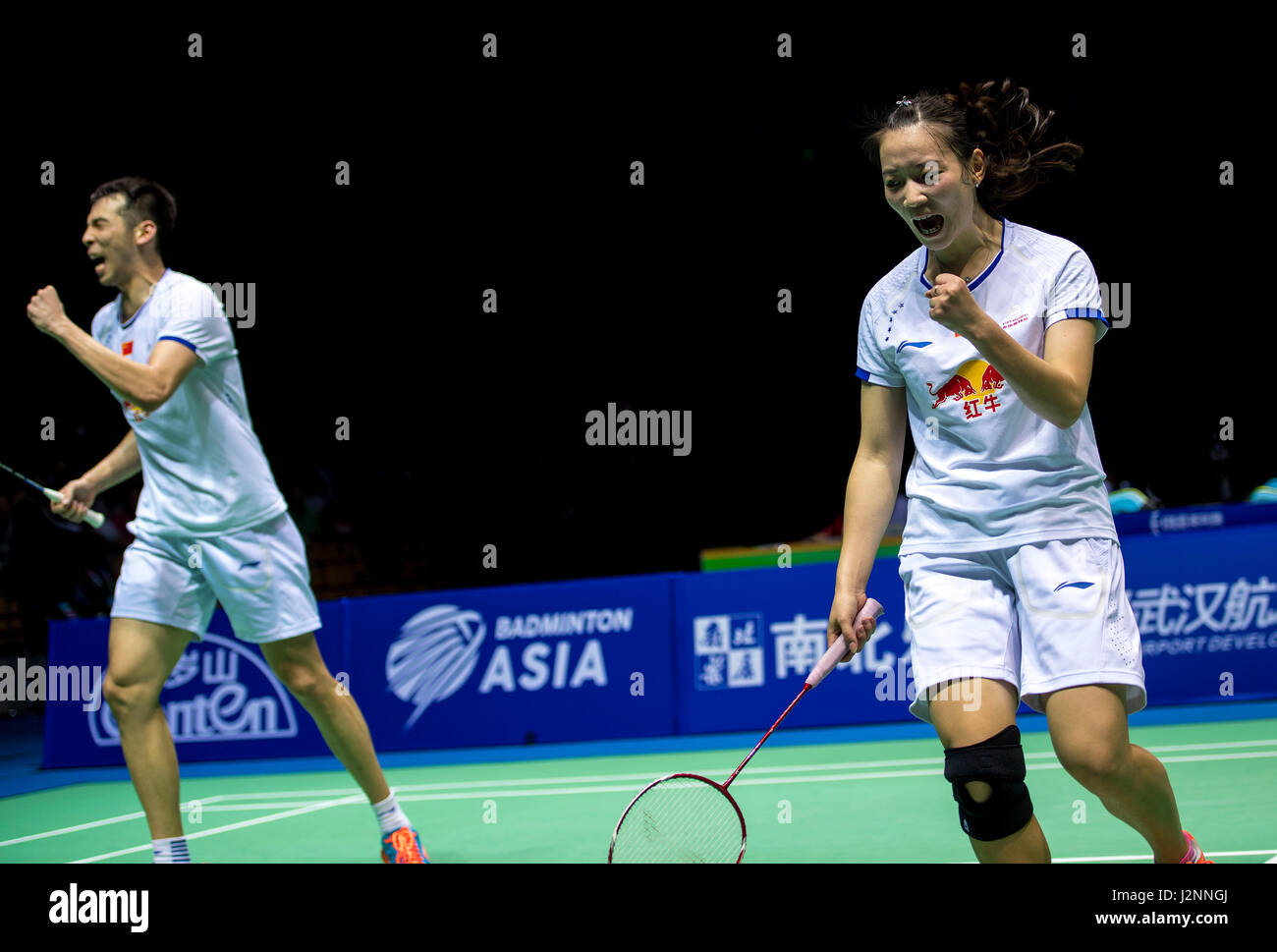 Wuhan, China's Hubei Province. 30th Apr, 2017. Lu Kai (L) and Huang ...