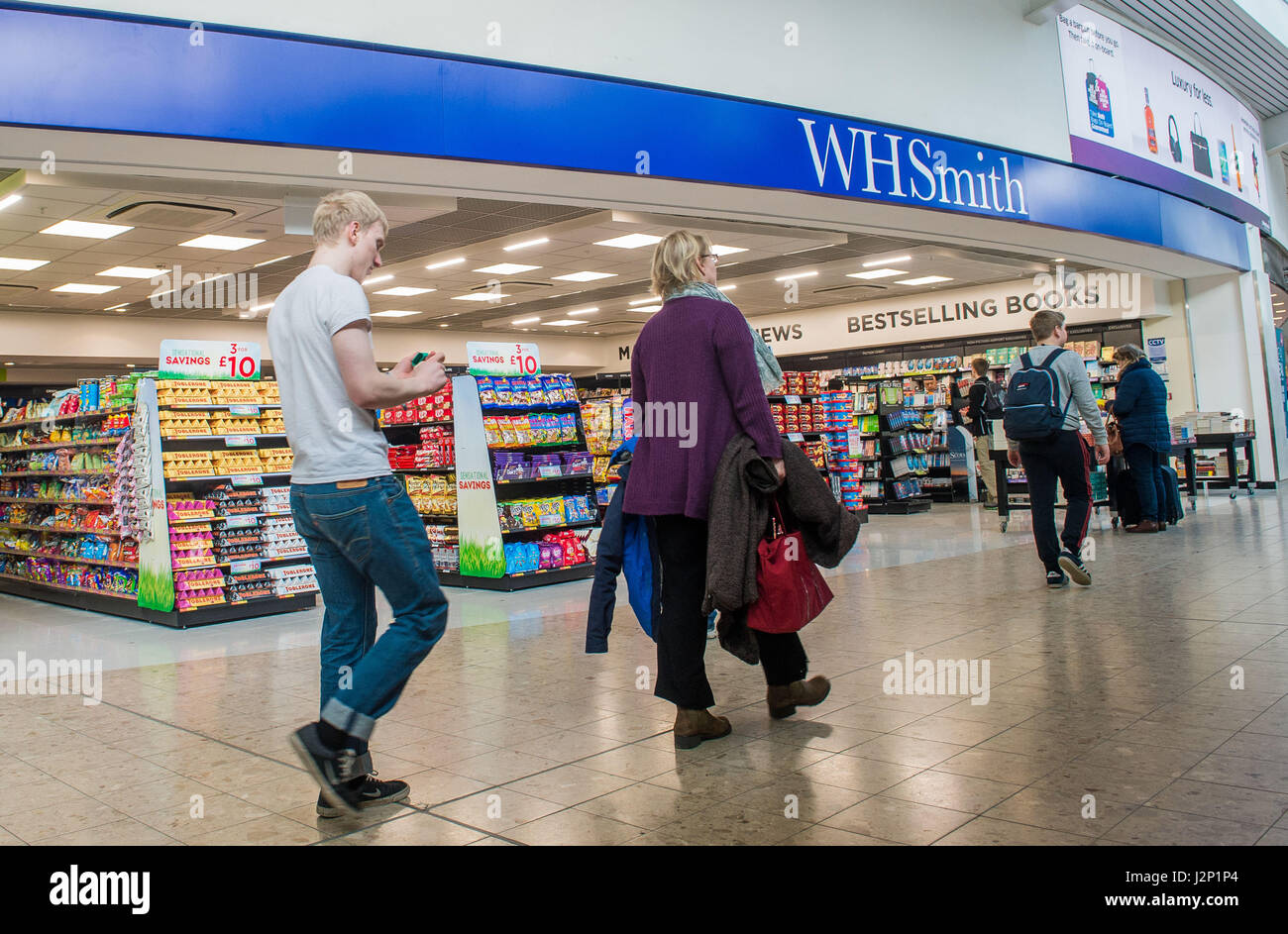 Edinburgh Airport open celebrate opening four new retail units, WH Smith, Superdrug, JD Sports