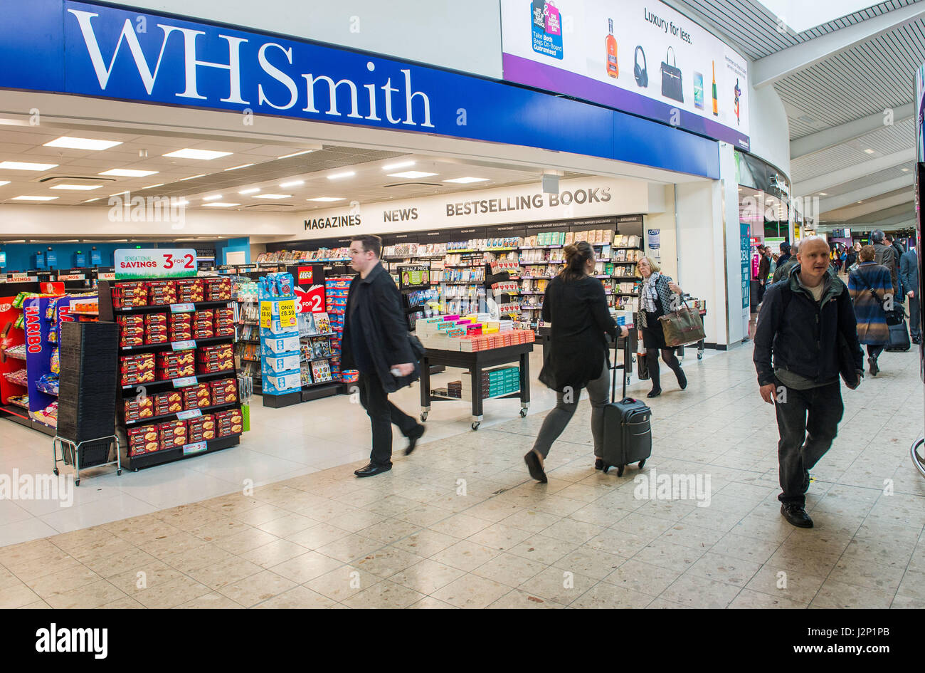 Edinburgh Airport open celebrate opening four new retail units, WH Smith, Superdrug, JD Sports