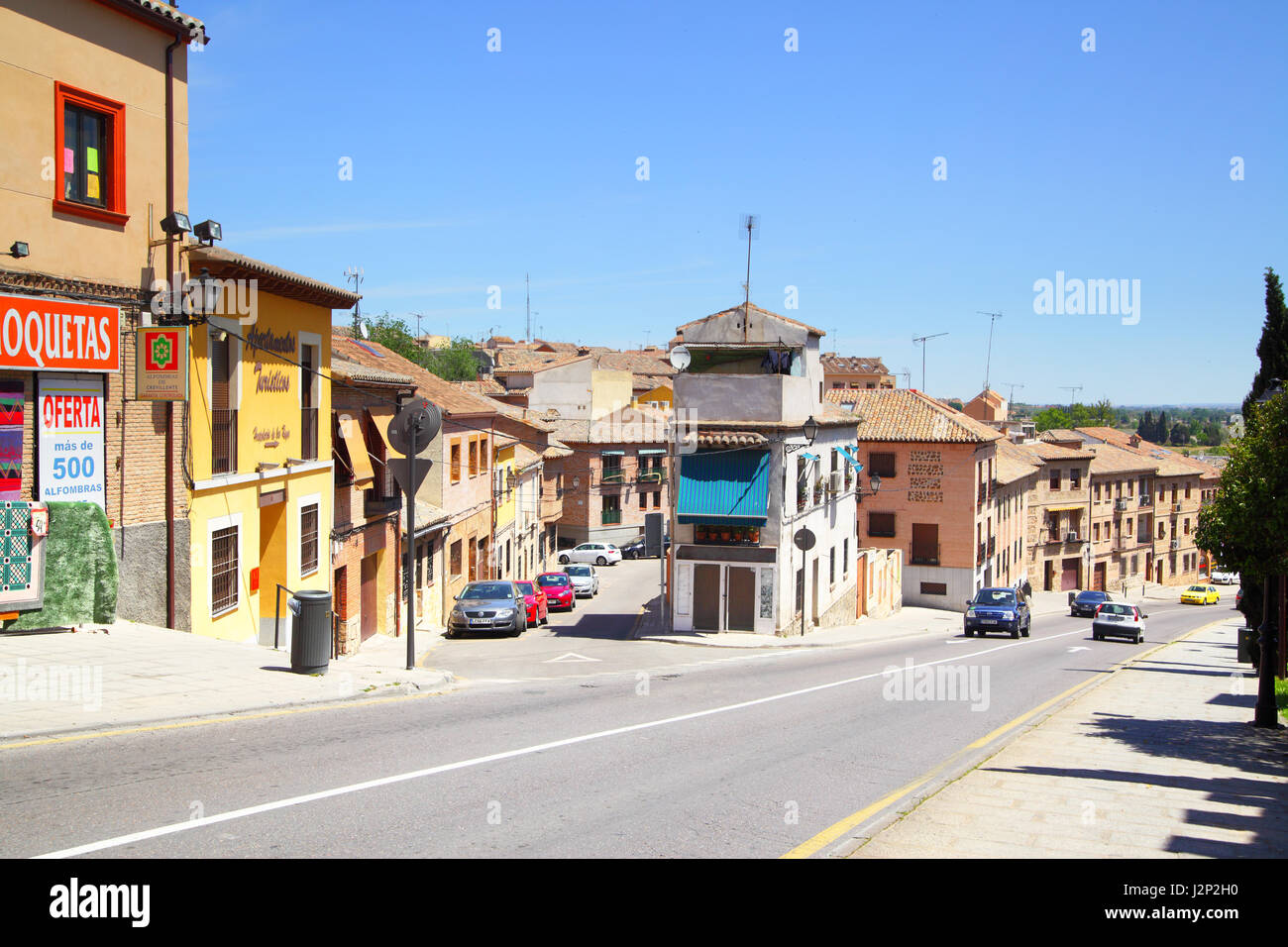 Toledo, Spain - May 10, 2012: Streets and houses in outskirts of Toledo Stock Photo