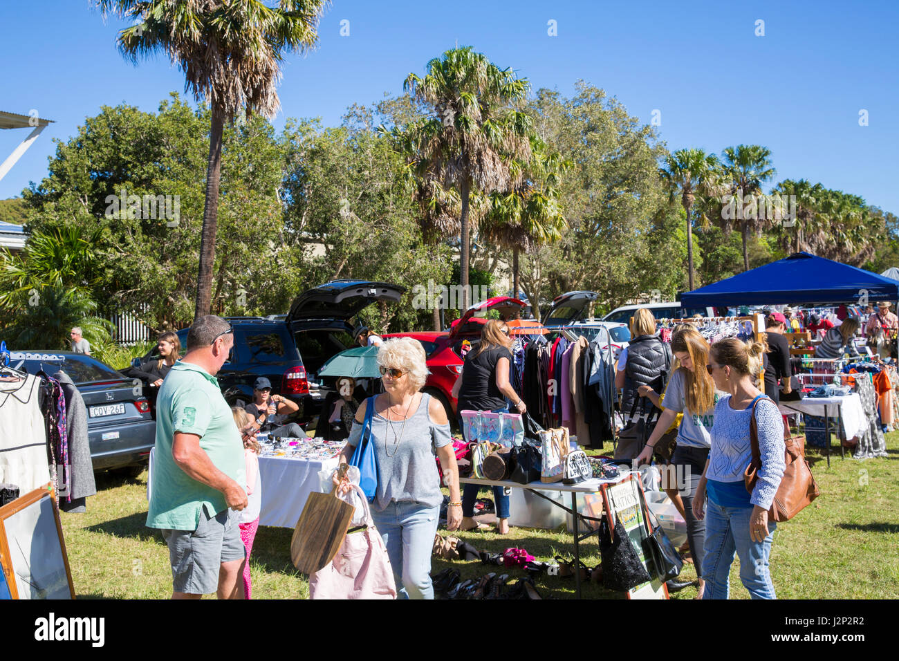 Car boot sale held in the suburb of Avalon Beach in Sydney,Australia