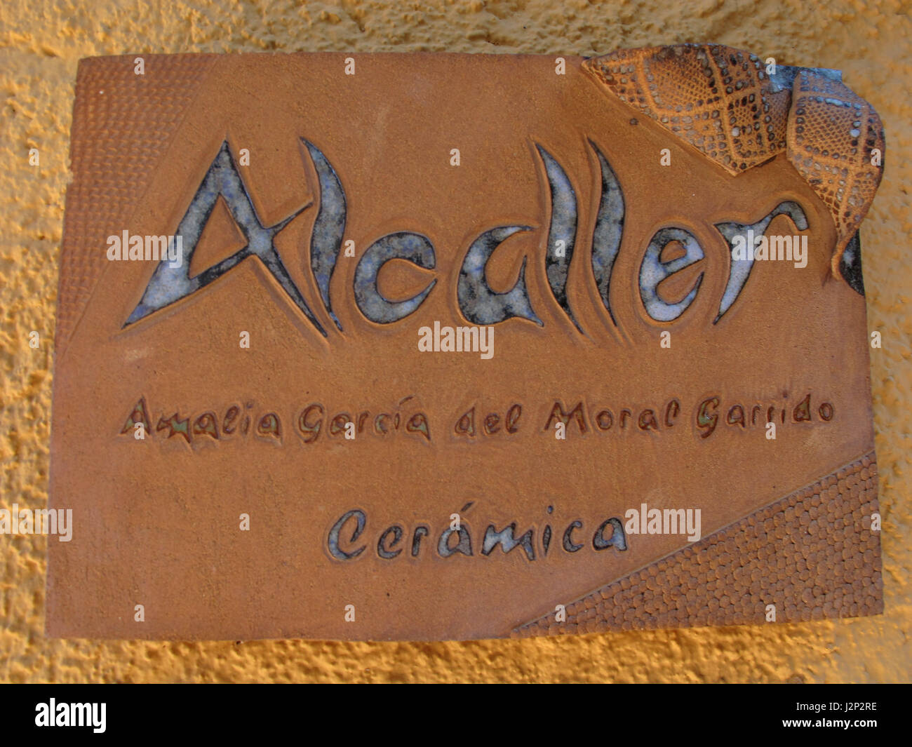 Alcaller Amalia Garcia del Moral Garrido ceramic, Almunecar, Grenada province, Andalousia, Costa  Tropical, Spain, Europe Stock Photo