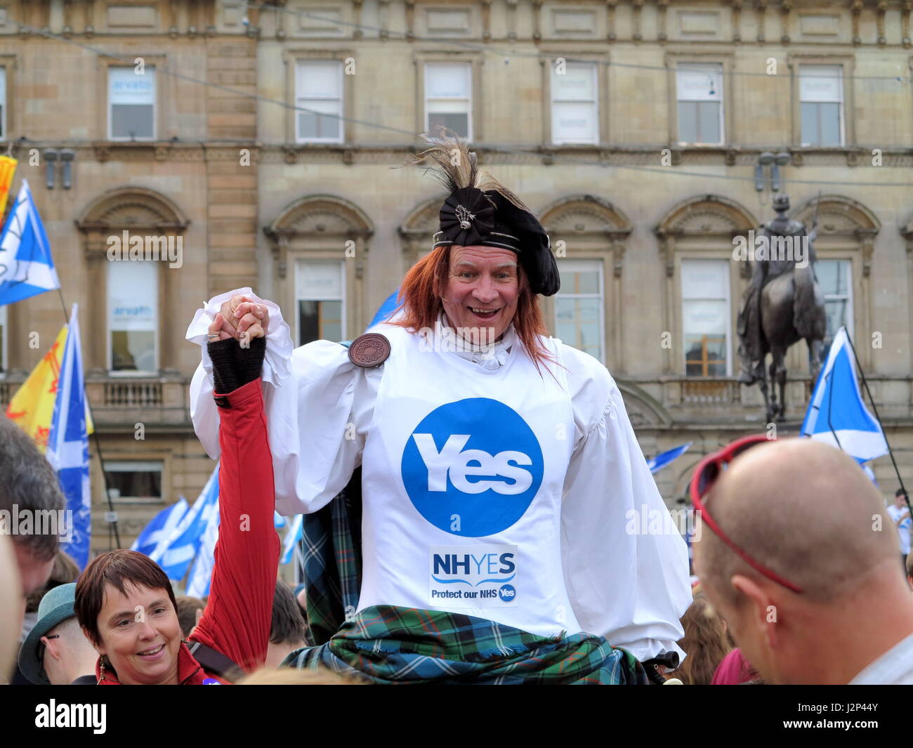 SNP Scottish National Party yes vote brexit independence vote election yes rally Stock Photo