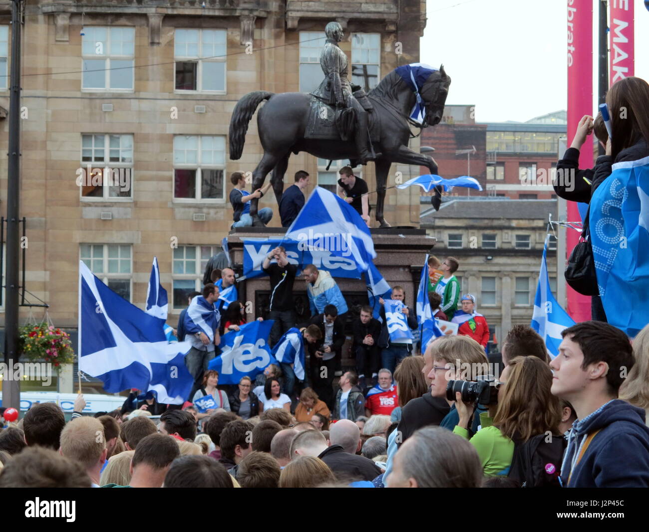 SNP Scottish National Party yes vote brexit independence vote election yes rally Stock Photo