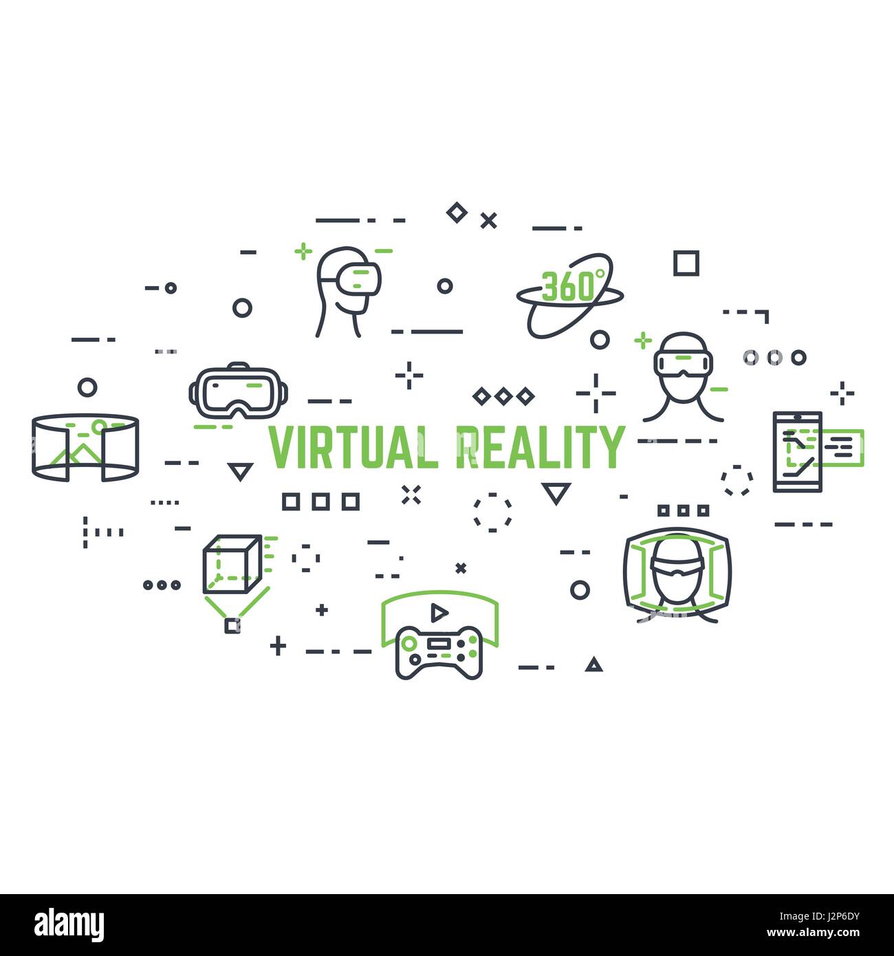 Virtual reality icons Stock Vector