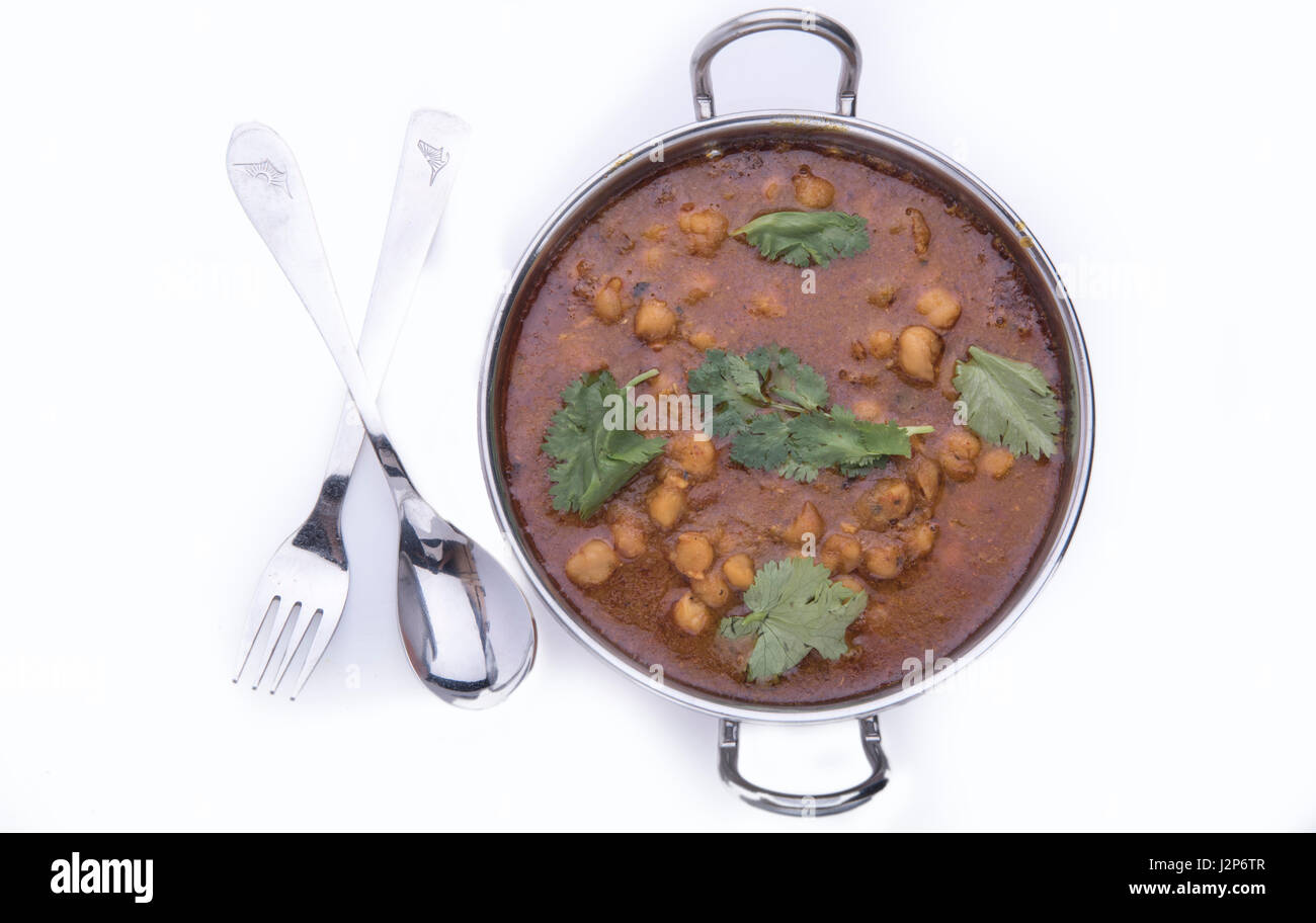 Mumbai / India 13 April 2017 Chola Chana Masala Recipe (North Indian Spiced  Chickpea Curry) served in a Stainless Steel Kadai cookware in mumbai Stock  Photo - Alamy