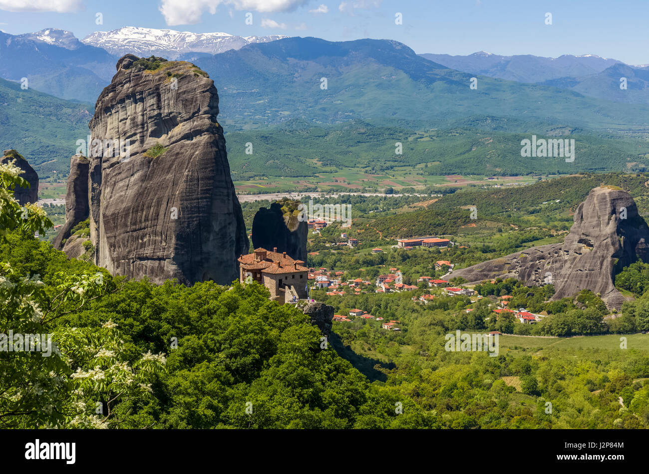 panoramic view on one of the Meteora monasteries Stock Photo - Alamy