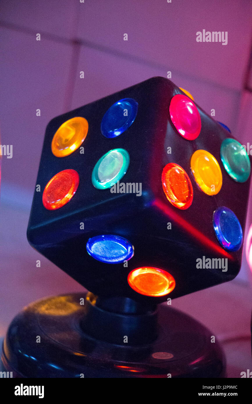Disco lamps with spots lights of various color Stock Photo Alamy