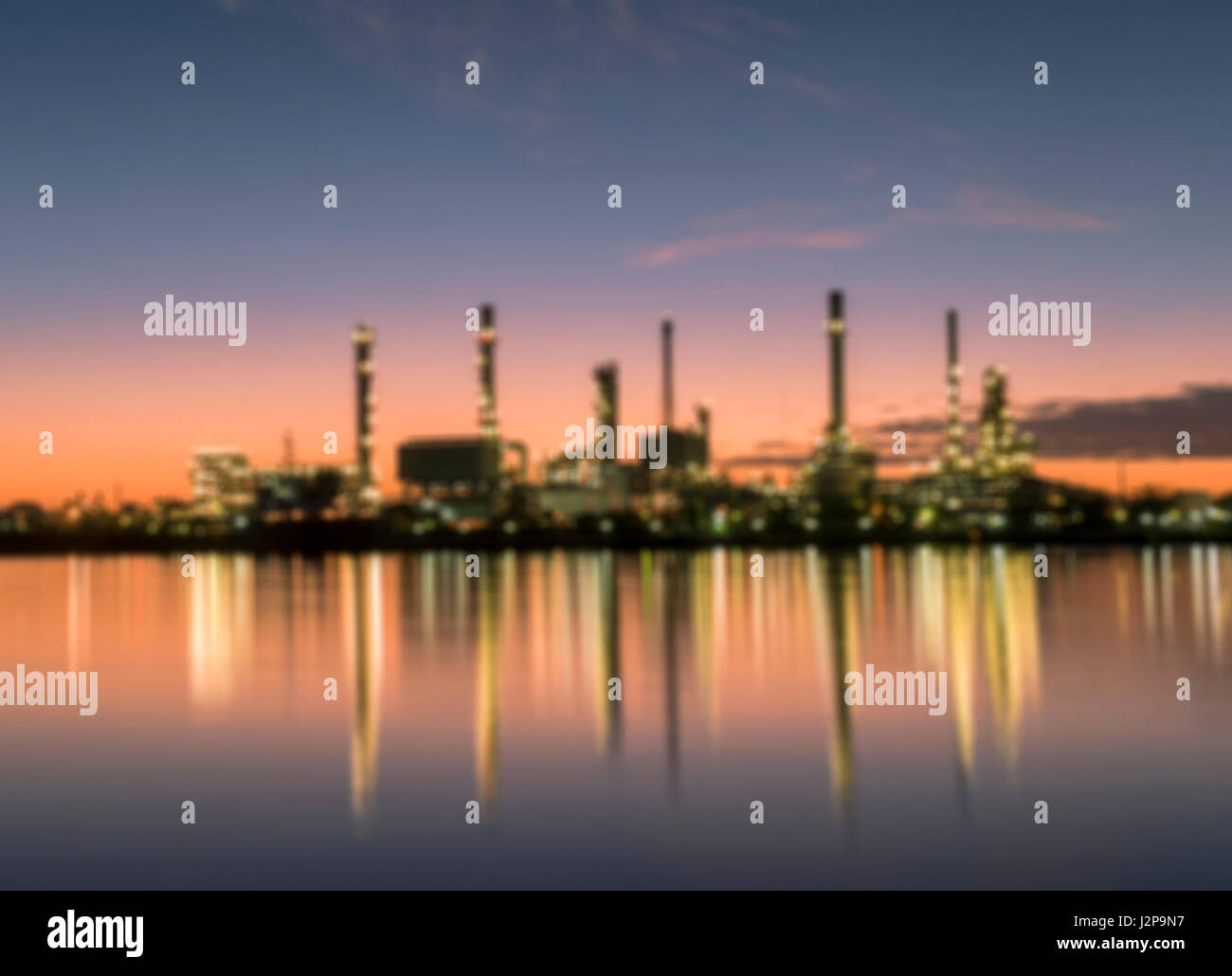 Refinery plant in Bangkok with colorful twilight in early morning ...