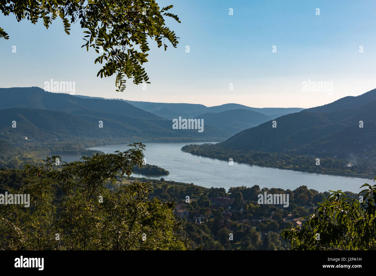 The Danube Bend by Visegrád in Hungary Stock Photo