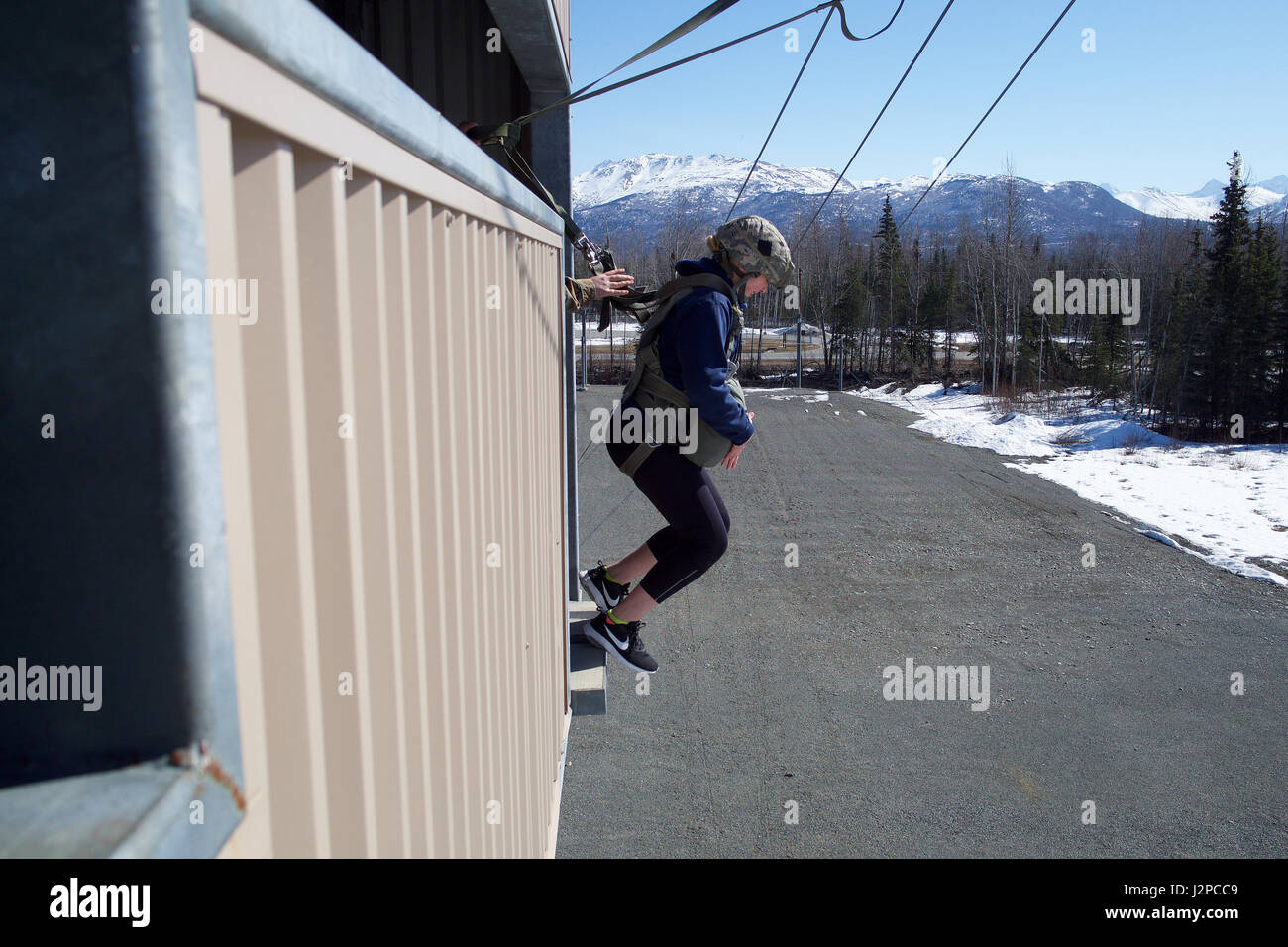 Eagle River High School Air Force Junior Rotc Cadet Megan Hancox Exits A 34 Foot Jump Tower April 19 17 At The Joint Base Elmendorf Richardson Airborne Sustainment Training Area The Jump Tower Builds Eagle River High School Air Force Junior Rotc Cadet Megan Hancox Exits A 34 Foot Jump Tower April 19 17 At The Joint Base Elmendorf Richardson Airborne Sustainment Training Area The Jump Tower Builds