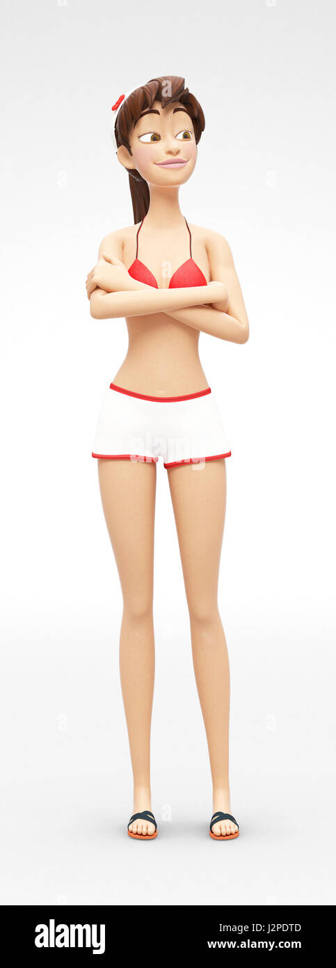 Patronizingly Smiling Jenny - 3D Character Stands with Arrogant Playful  Smile Stock Photo - Alamy