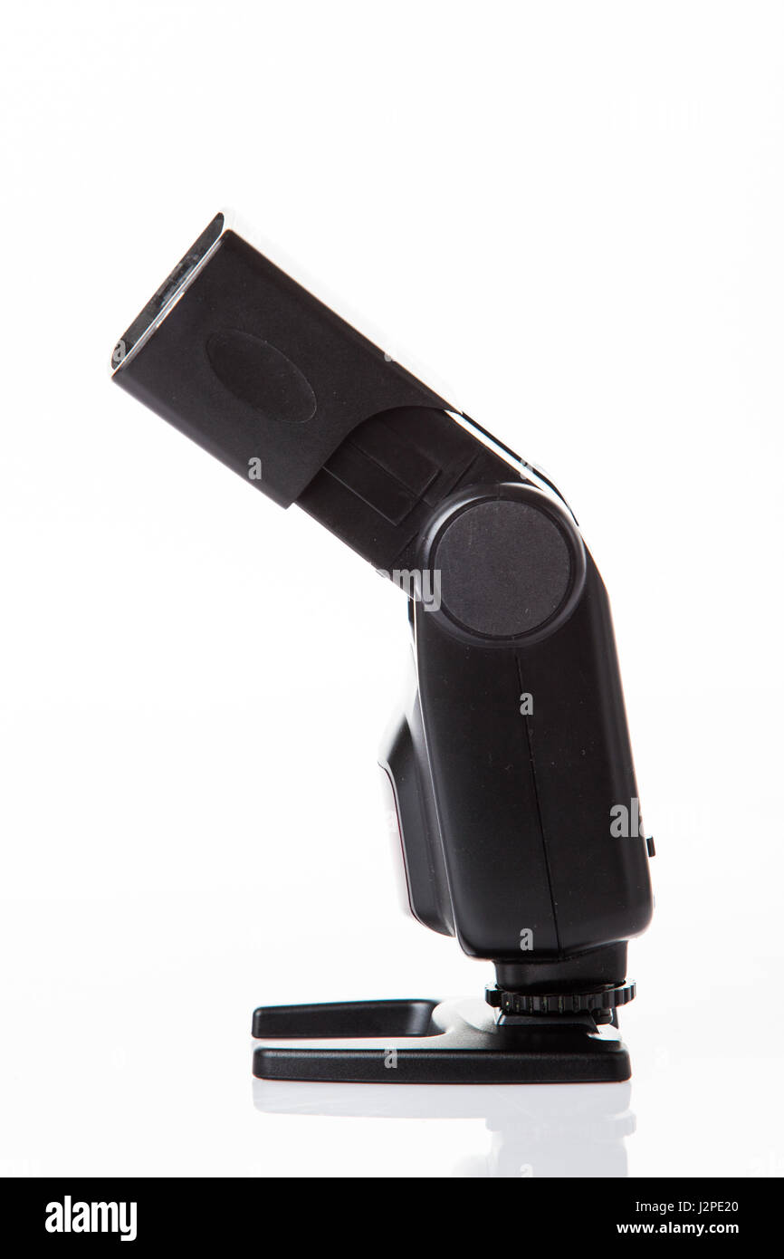 Photo camera flash isolated on white Stock Photo Alamy