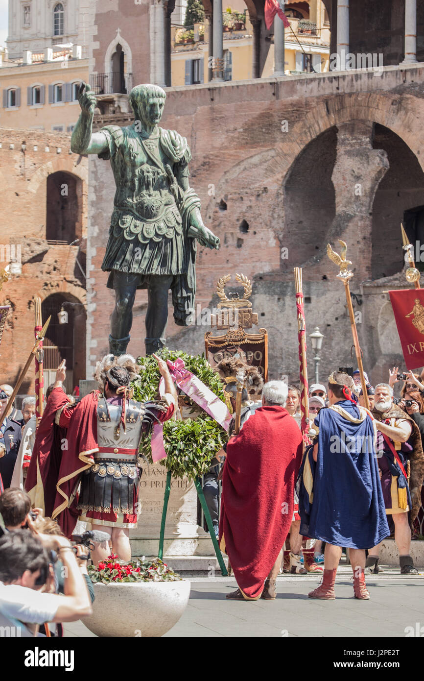 Celebrations for the 2770th year of the foundation of Rome, with the representation of the conquest of Dacia Stock Photo
