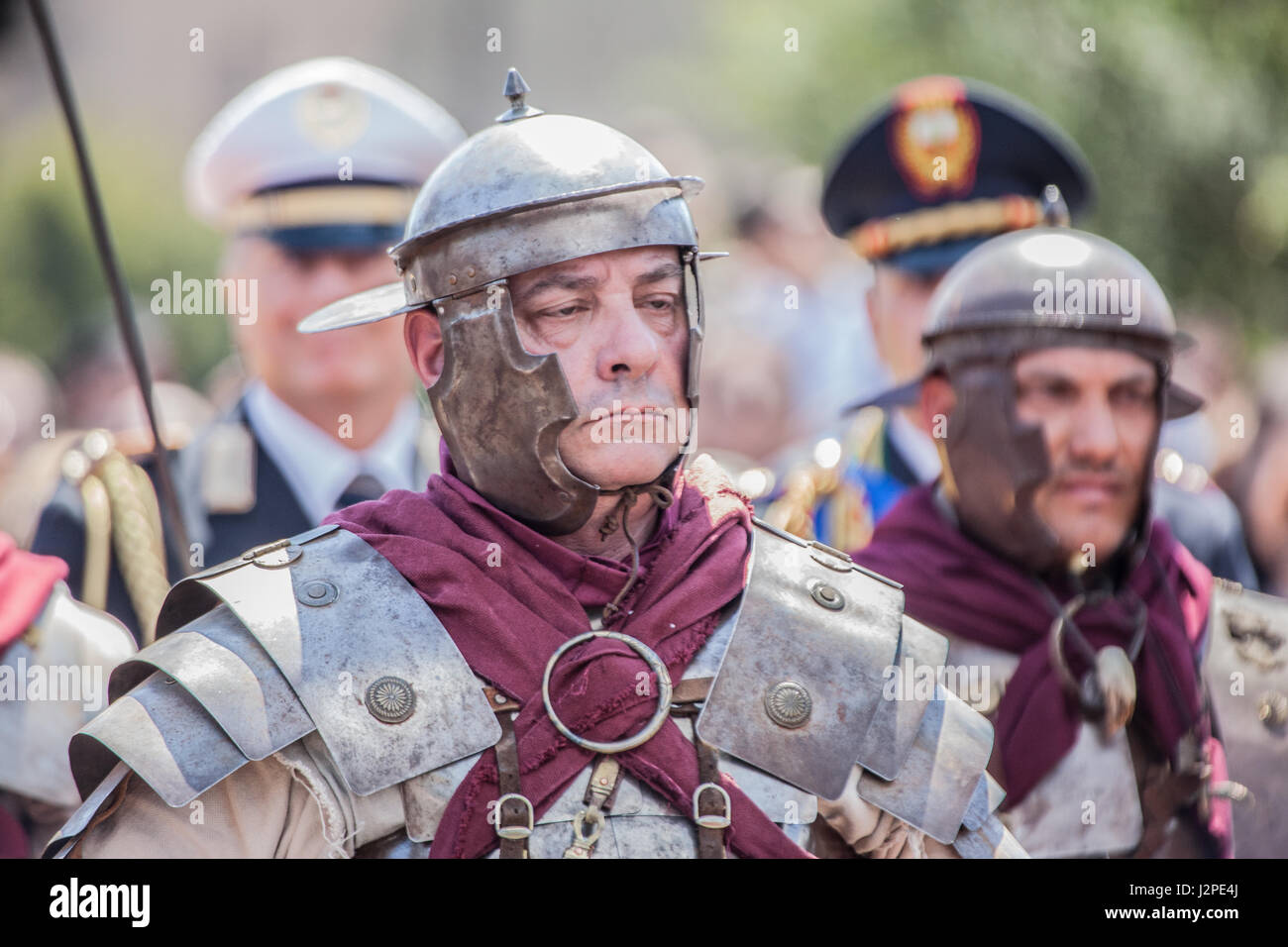 Celebrations for the 2770th year of the foundation of Rome, with the representation of the conquest of Dacia Stock Photo