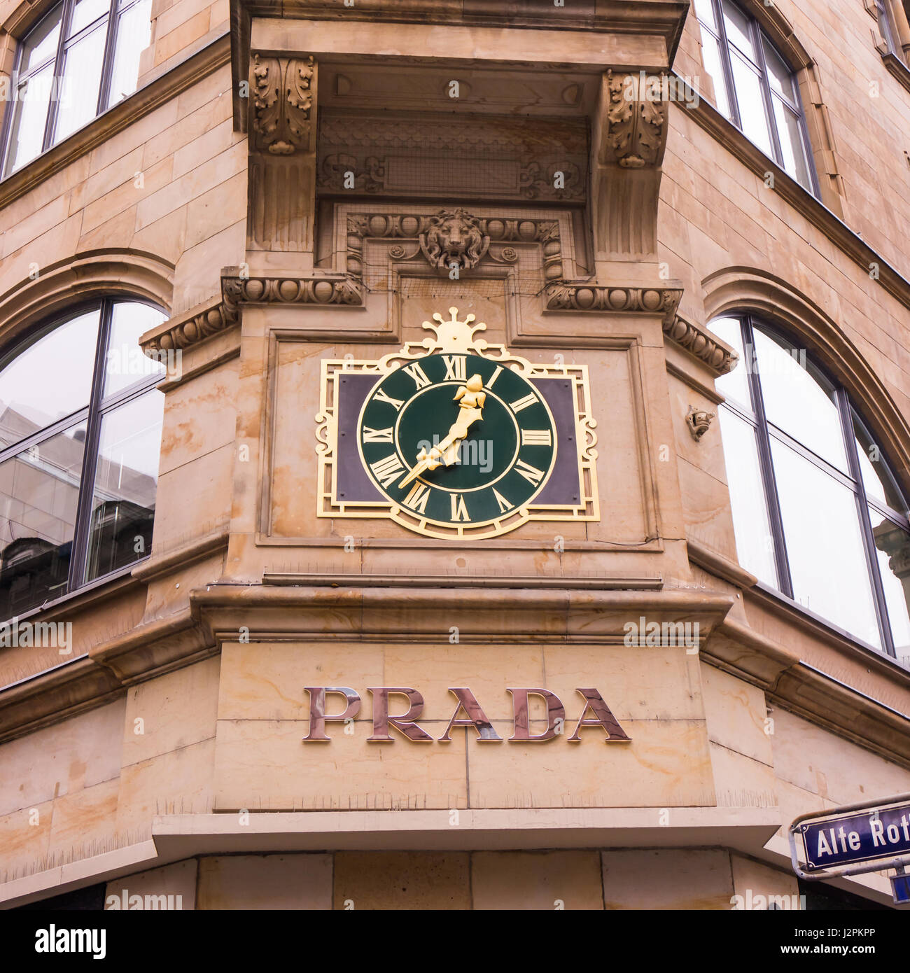 FRANKFURT, GERMANY - Oktober 24, 2015: Prada Logo. Prada is an Stock Photo  - Alamy