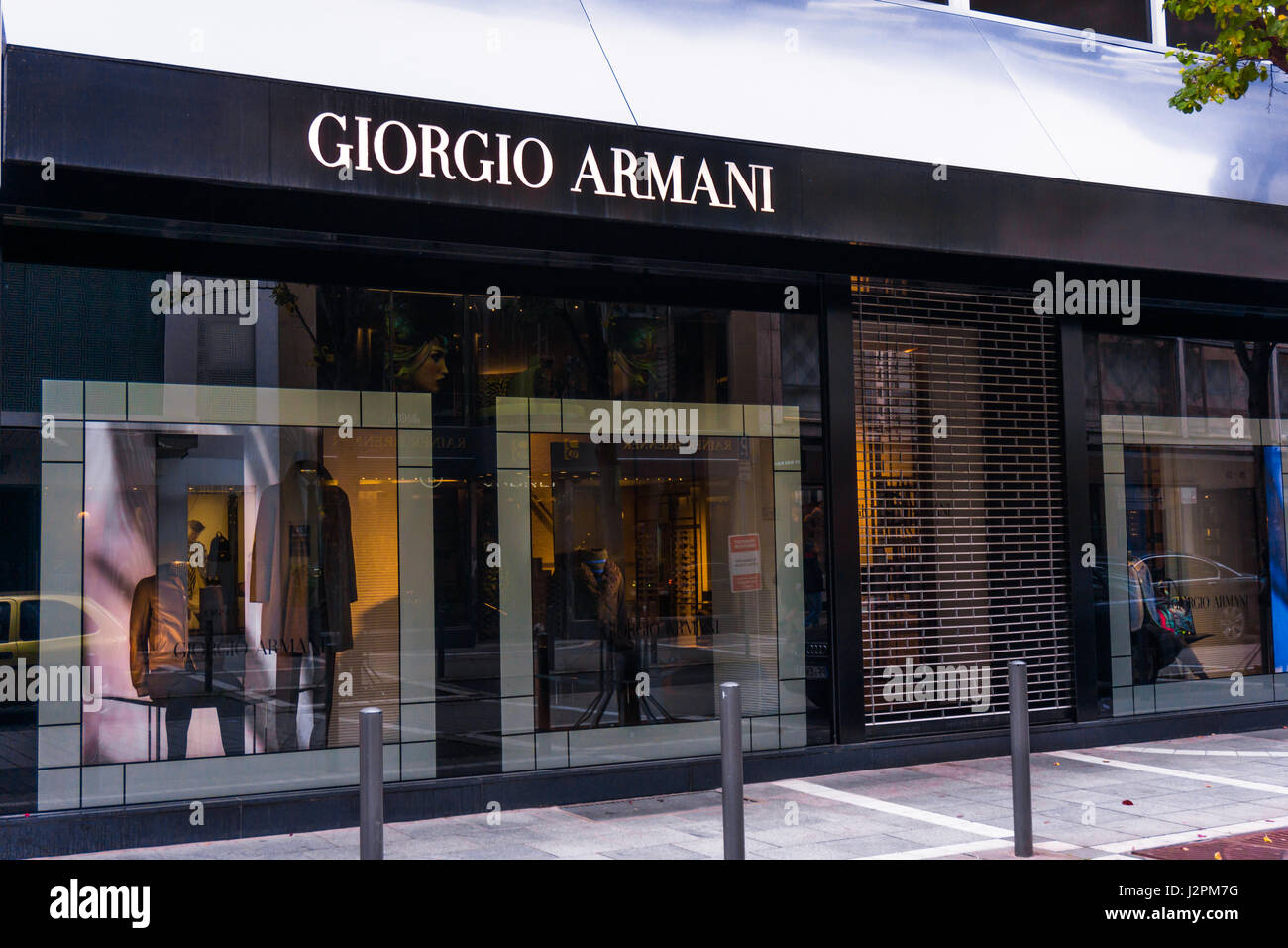 Giorgio Armani signage above 