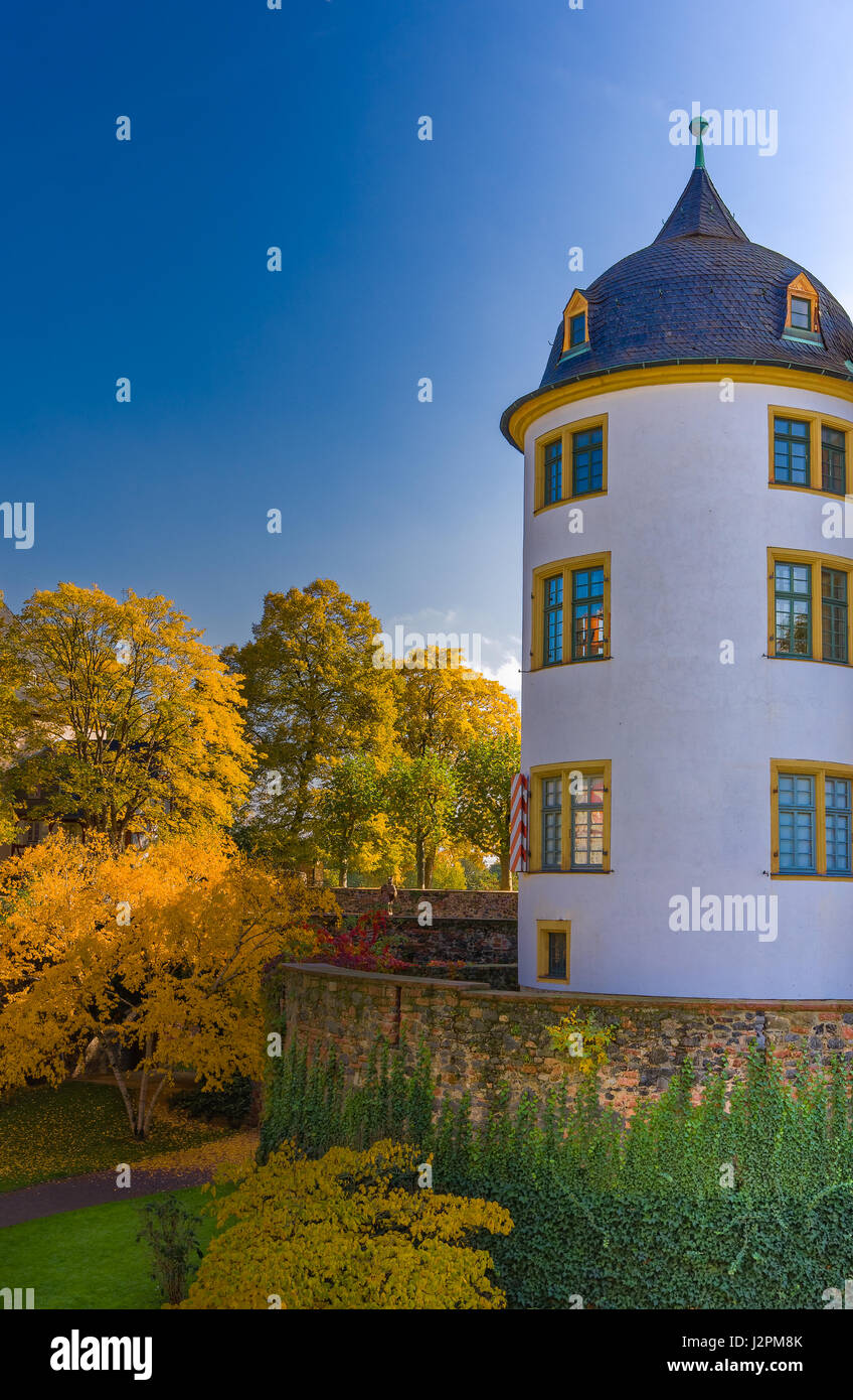 Frankfurt Höchst Castle ttower and moat Stock Photo Alamy