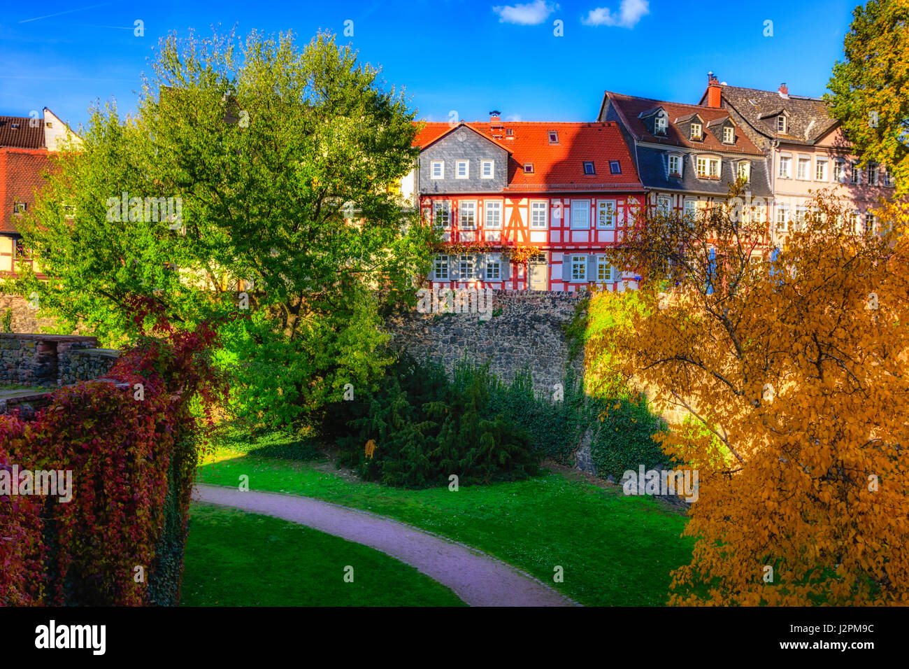 Color idyllic FrankfurtHöchst, Germany, Europe, old historical town