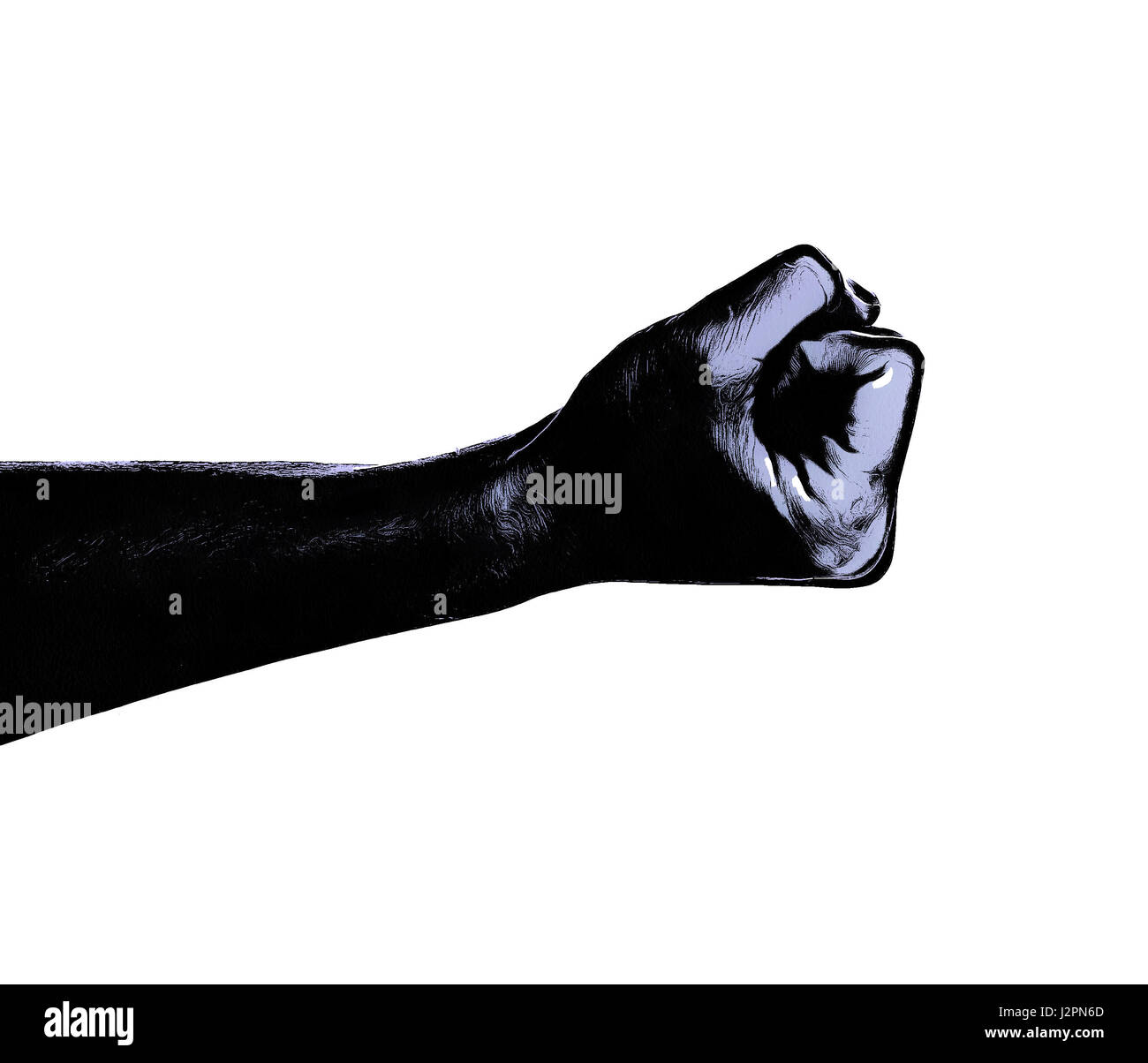 fist silhouette on white. freedom concept. Raised fist Stock Photo Alamy