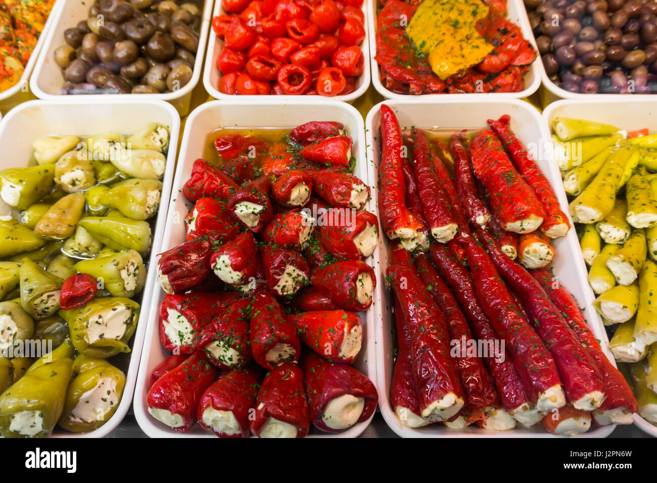 Greek antipasti. antipasti on the market Stock Photo Alamy