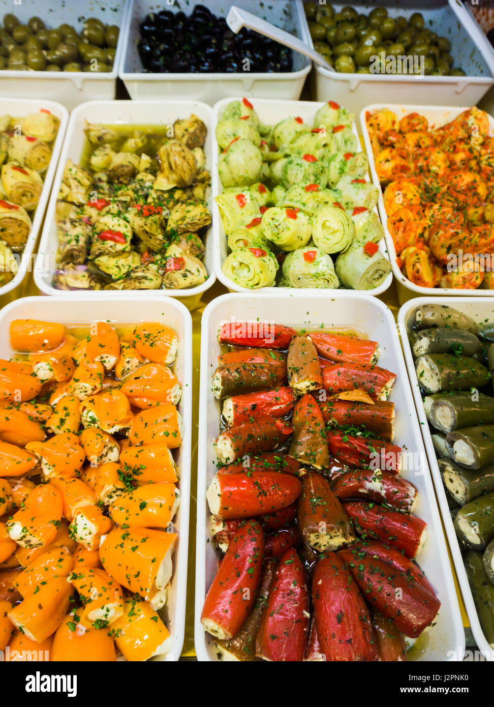 Greek antipasti. antipasti on the market Stock Photo Alamy