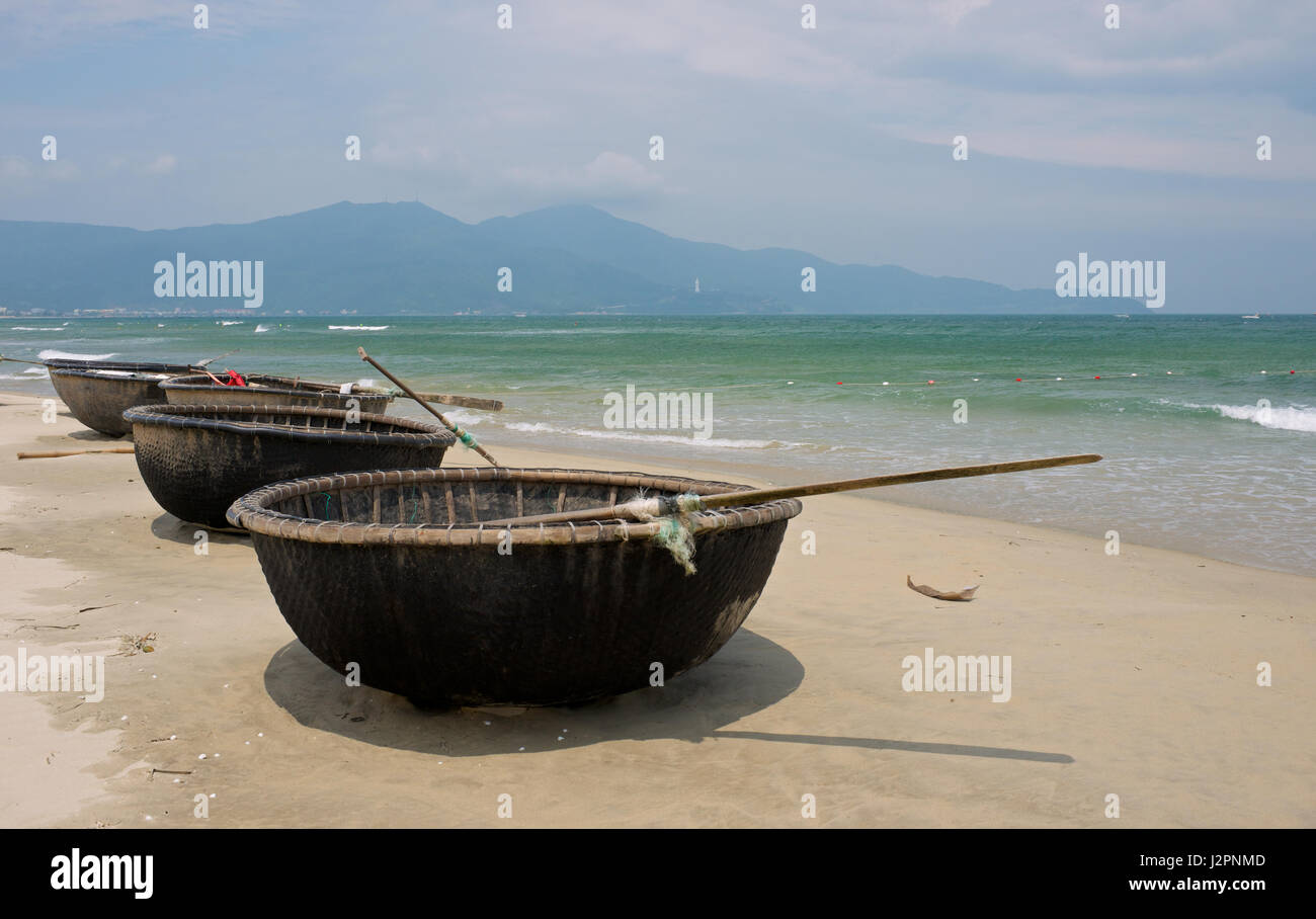 Coracle Fishing Boats Stock Photo