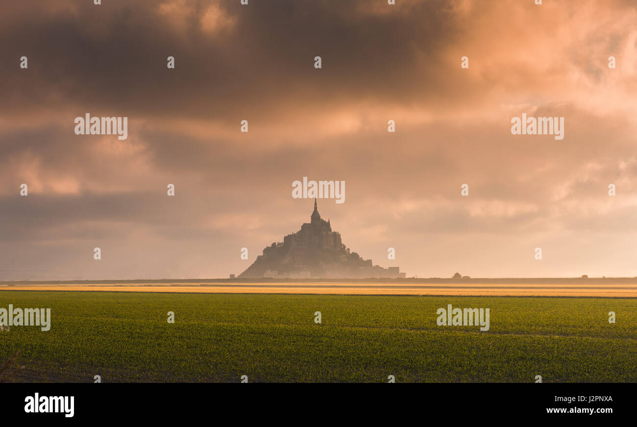 Mont Saint Michel tidal island Stock Photo