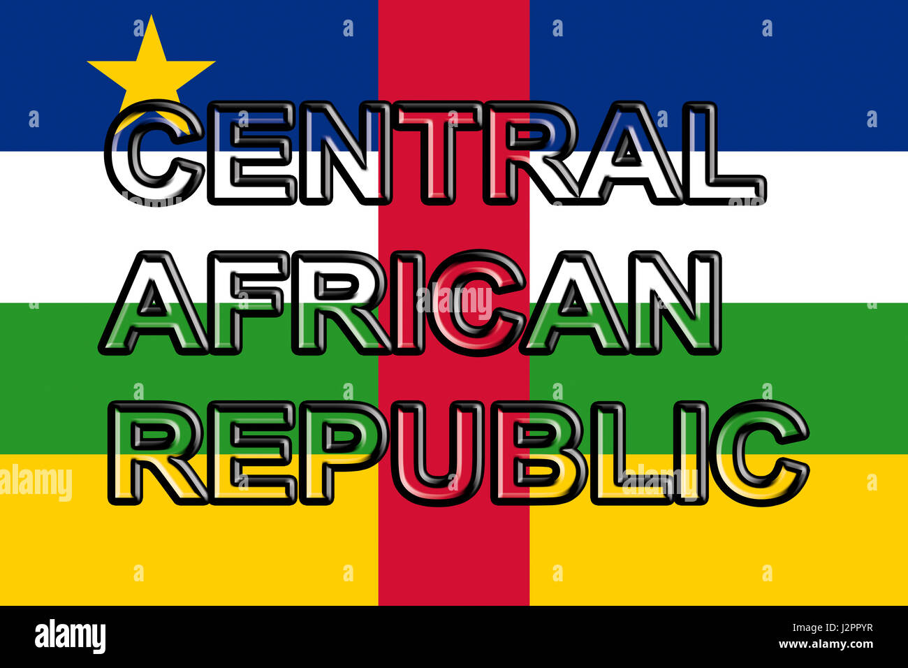 Illustration of the national flag of Central African Republic with the ...
