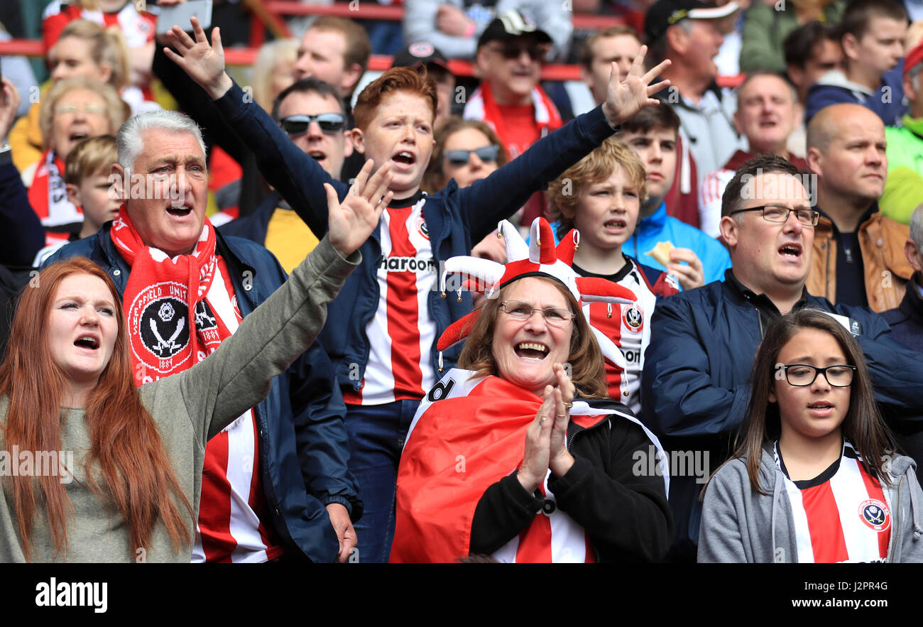 Sheffield United fans in the stands during the Sky Bet League One match at  Bramall Lane, Sheffield Stock Photo - Alamy