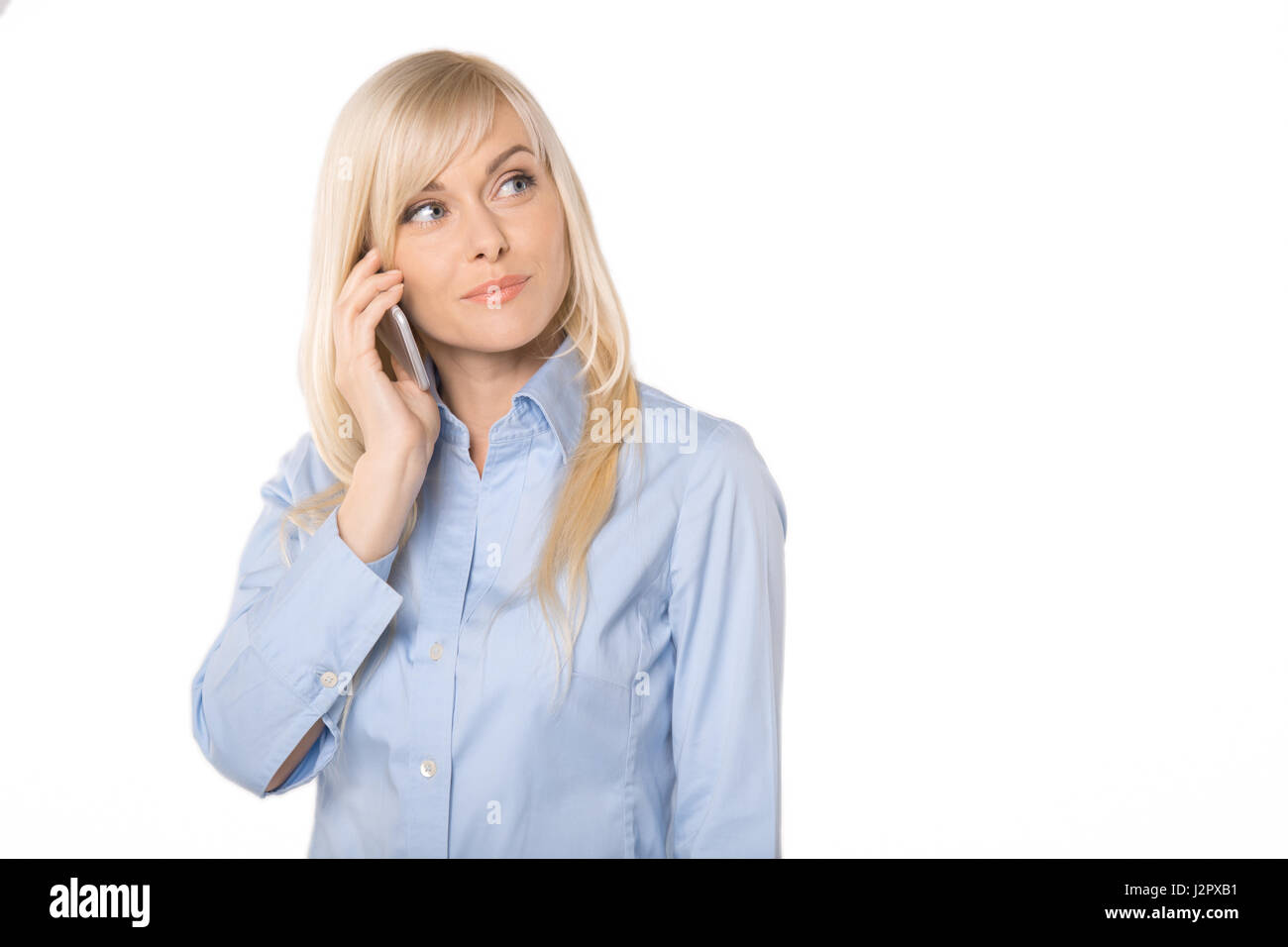 Young business woman portrait isolated on white Stock Photo - Alamy