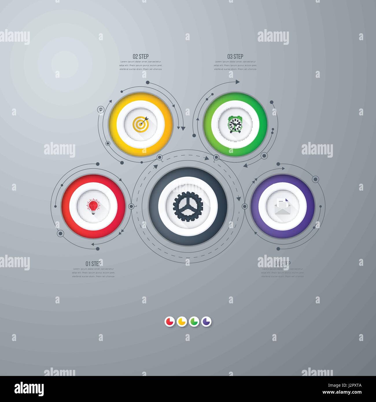 Infographics template four options with circle Stock Vector Image & Art ...