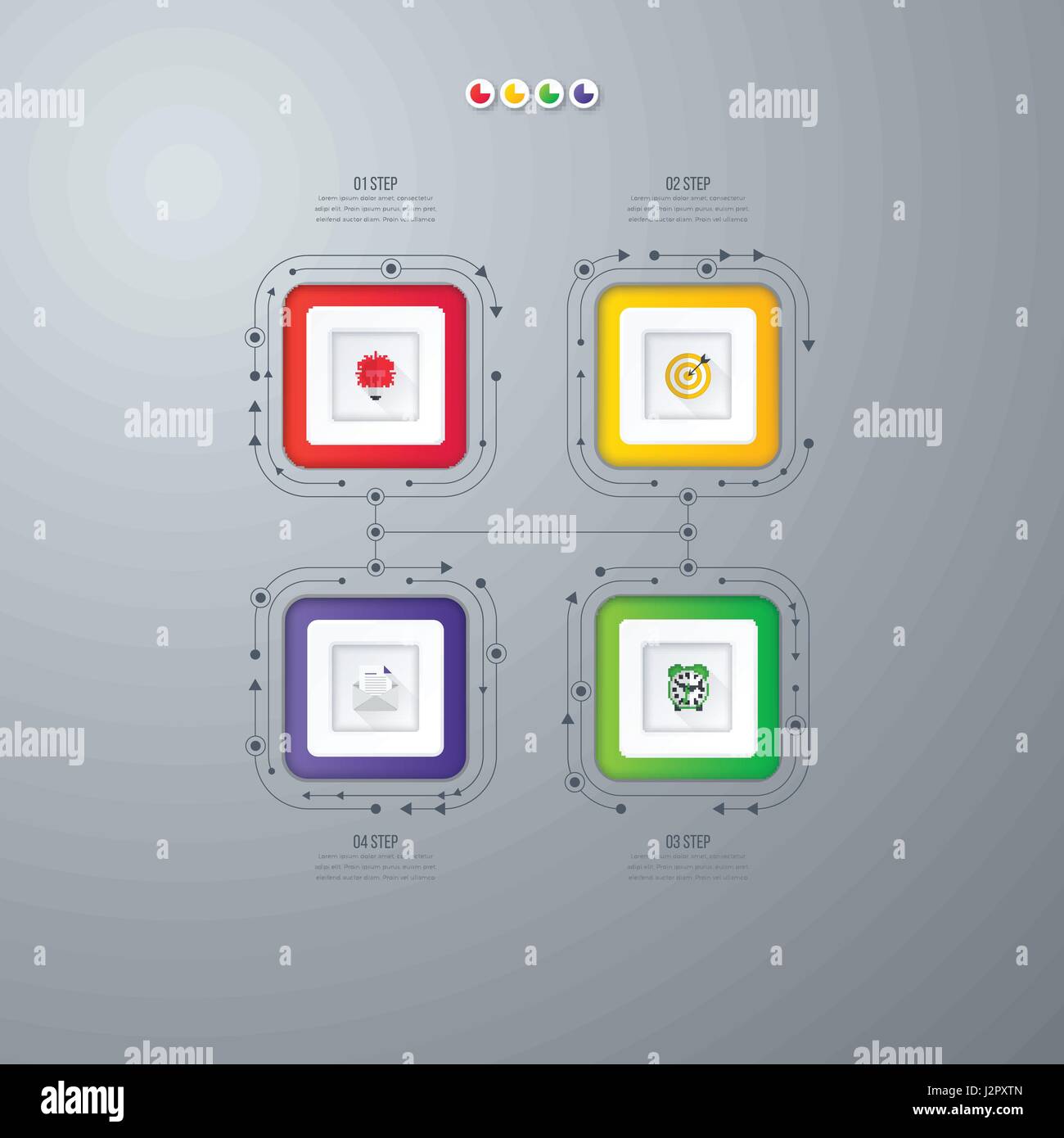 Infographics template four options with square Stock Vector Image & Art ...