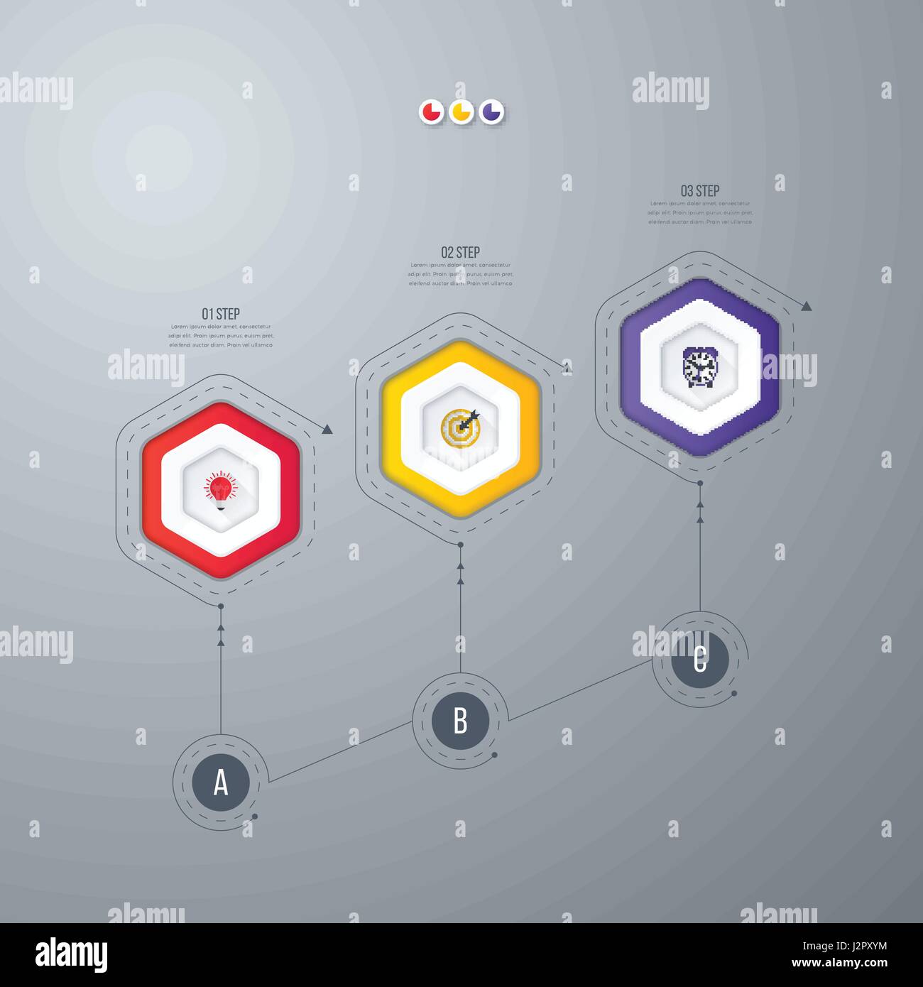 Infographics template 3 options with hexagon Stock Vector Image & Art ...