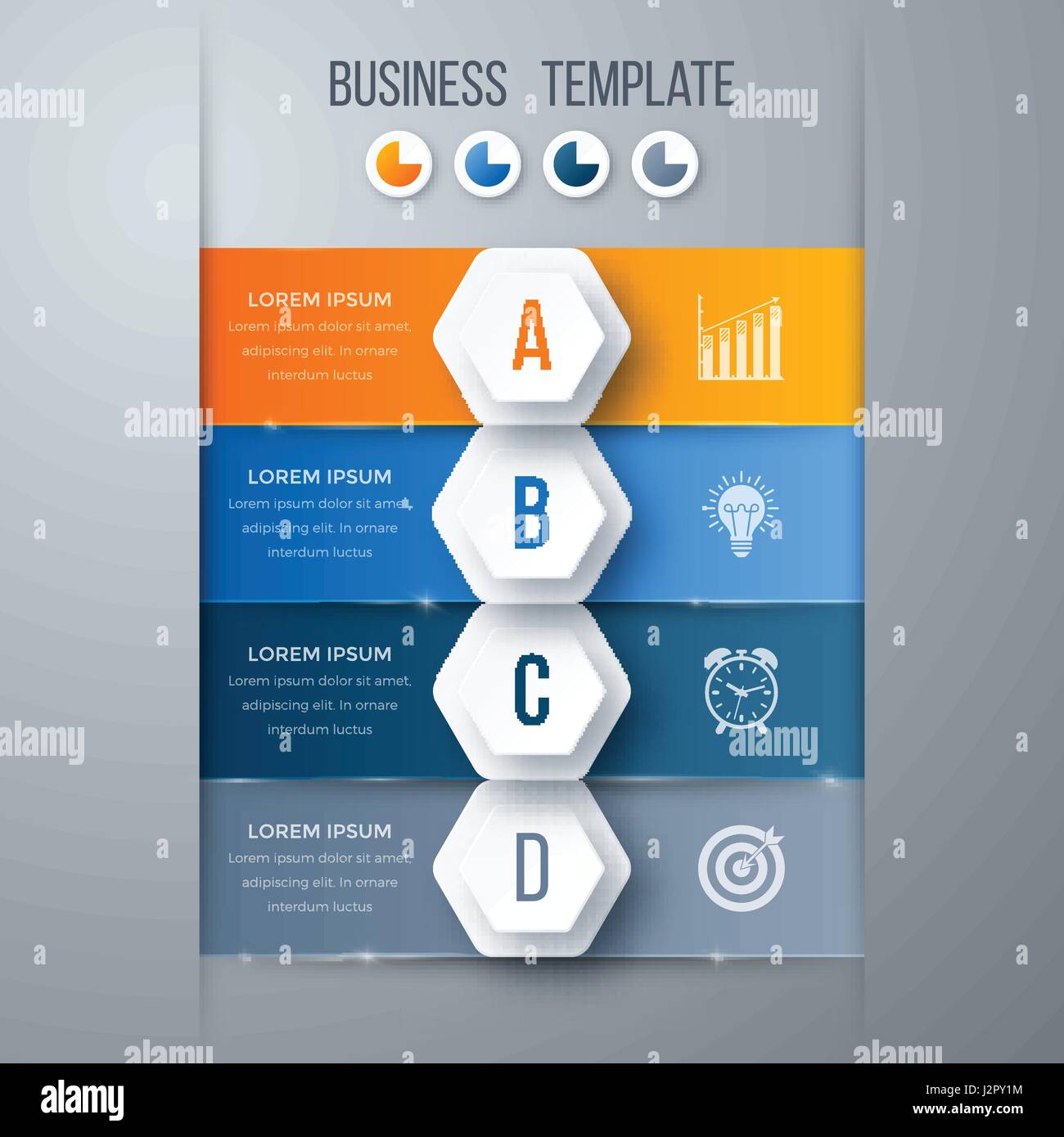 Infographics template four options with hexagon Stock Vector Image ...