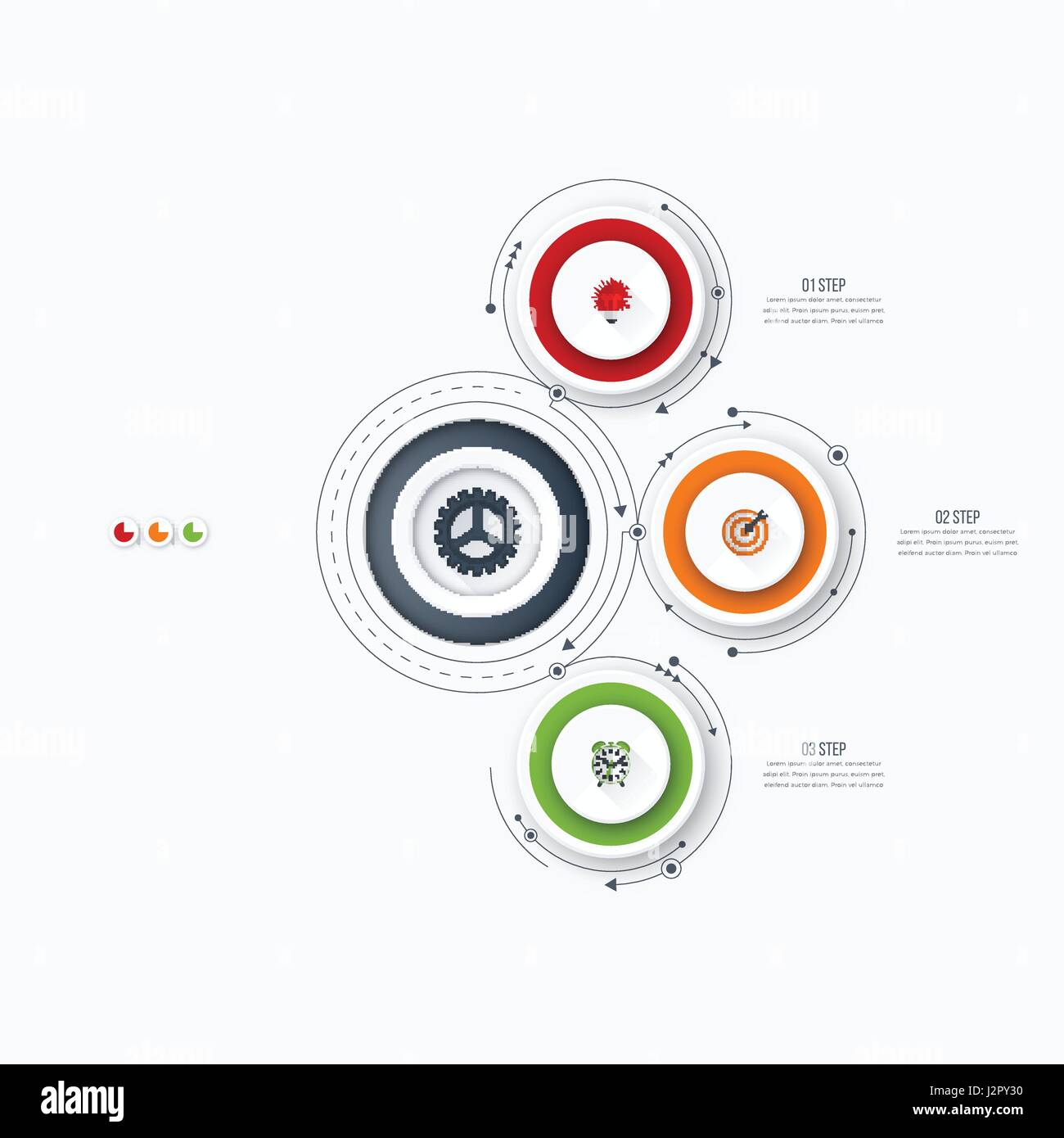 Infographics template 3 options with circle Stock Vector Image & Art ...