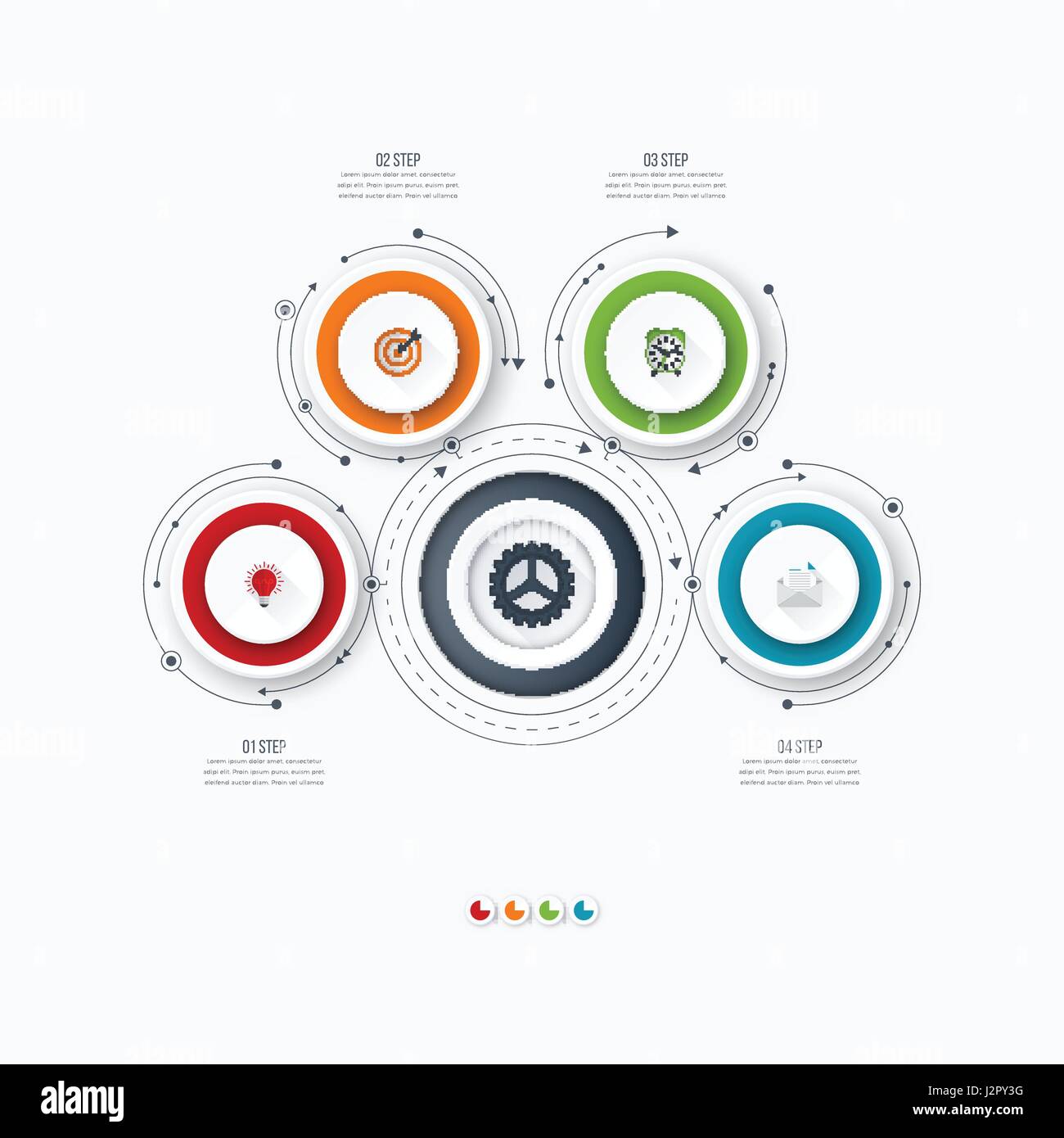 Infographics template four options with circle Stock Vector Image & Art ...