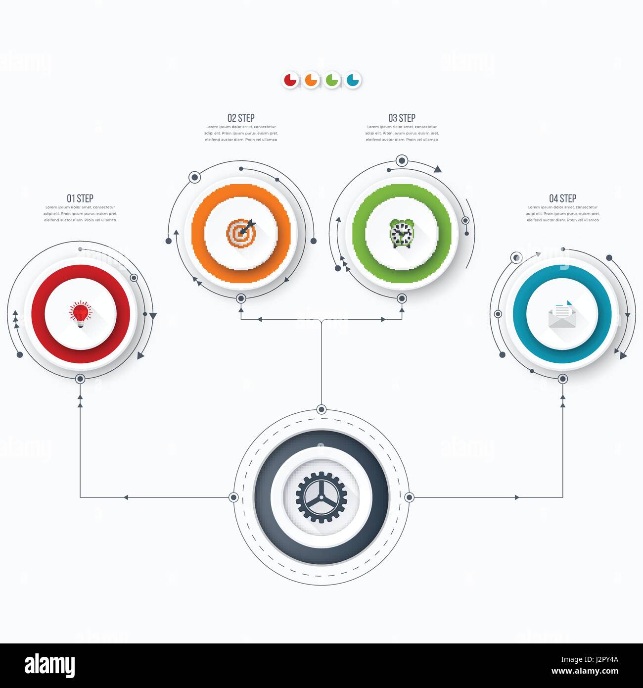 Infographics template four options with circle Stock Vector Image & Art ...