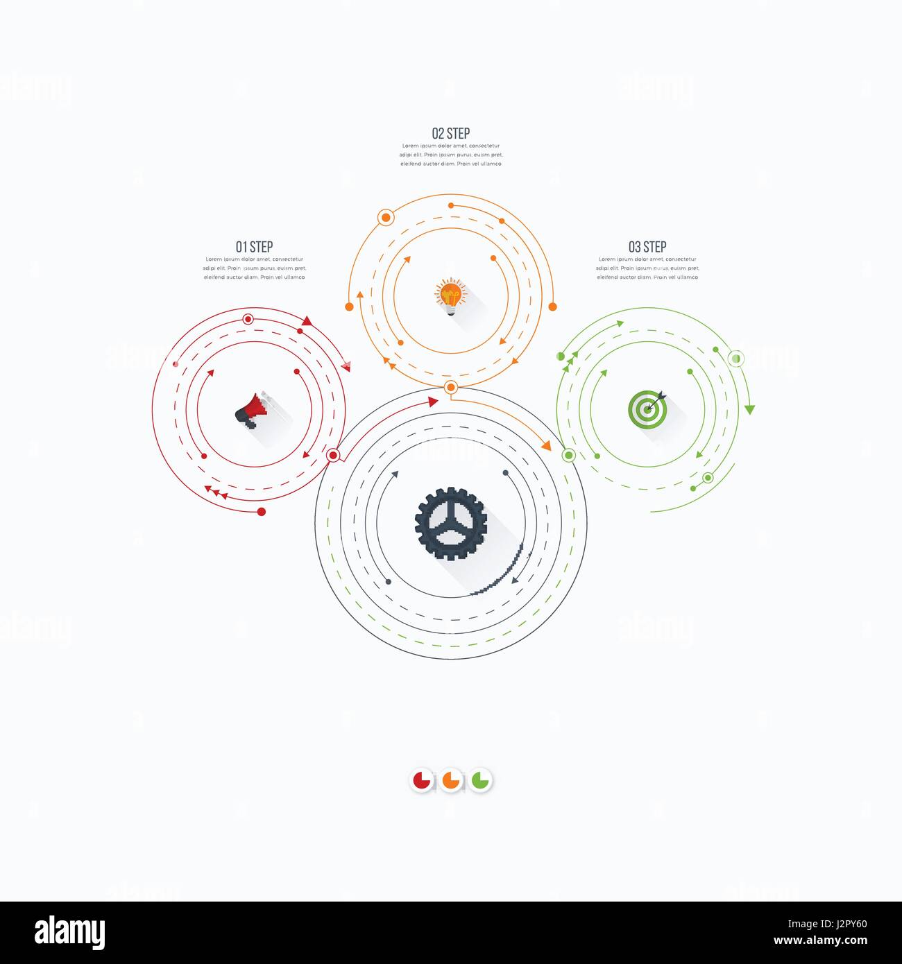 Infographics template 3 options with circle Stock Vector Image & Art ...