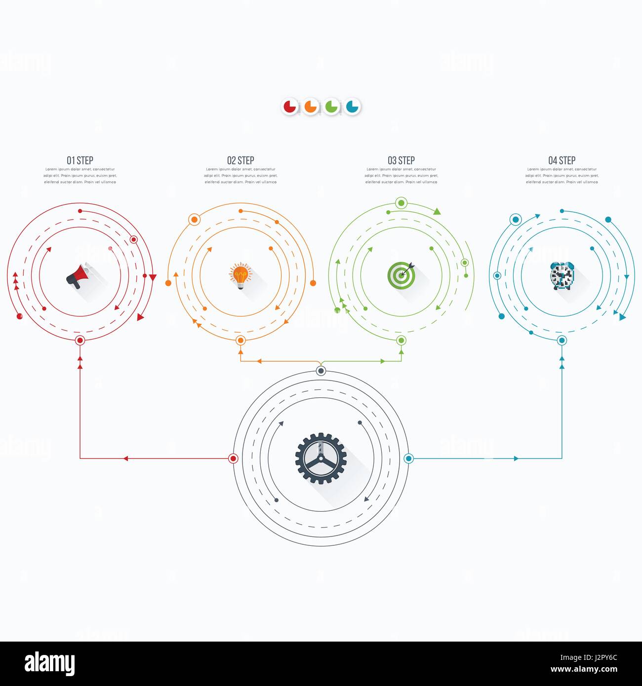 Infographics template four options with circle Stock Vector Image & Art ...