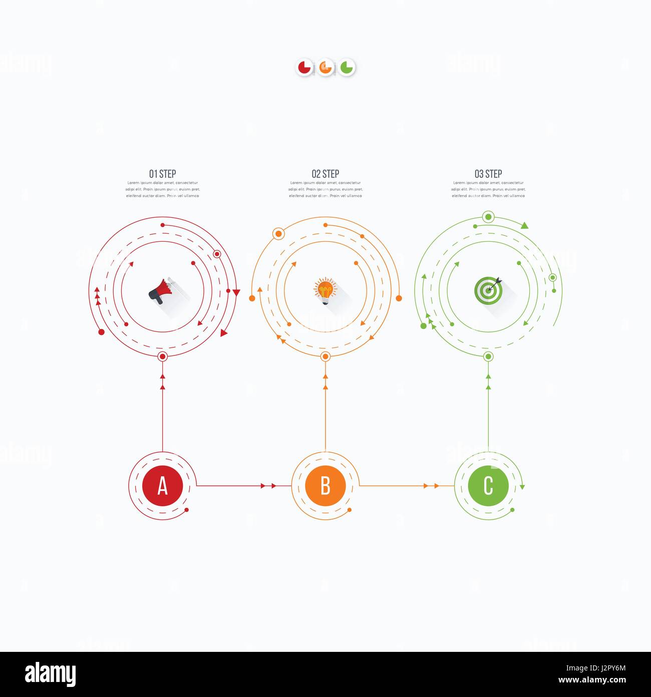 Infographics template 3 options with circle Stock Vector Image & Art ...