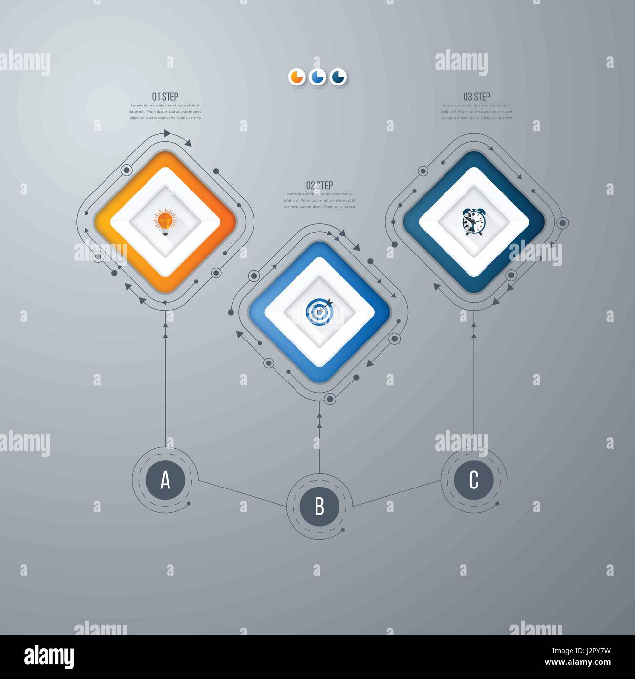 Infographics template 3 options with square Stock Vector Image & Art ...