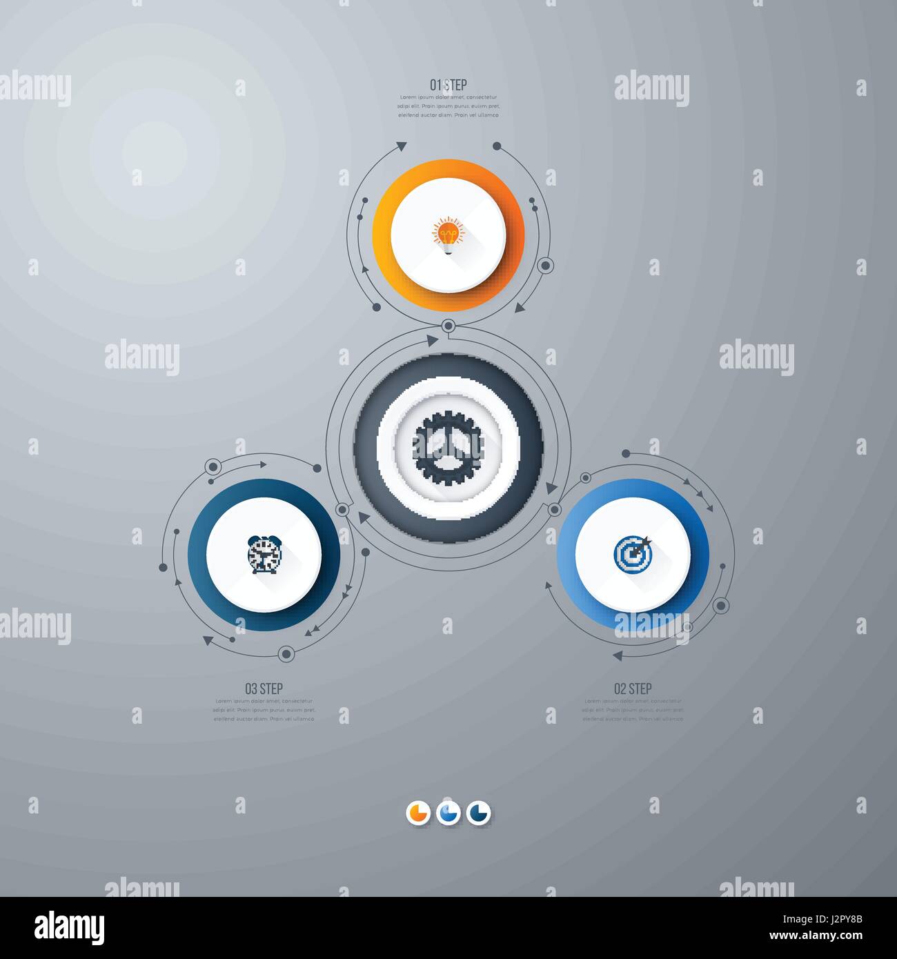 Infographics template 3 options with circle Stock Vector Image & Art ...
