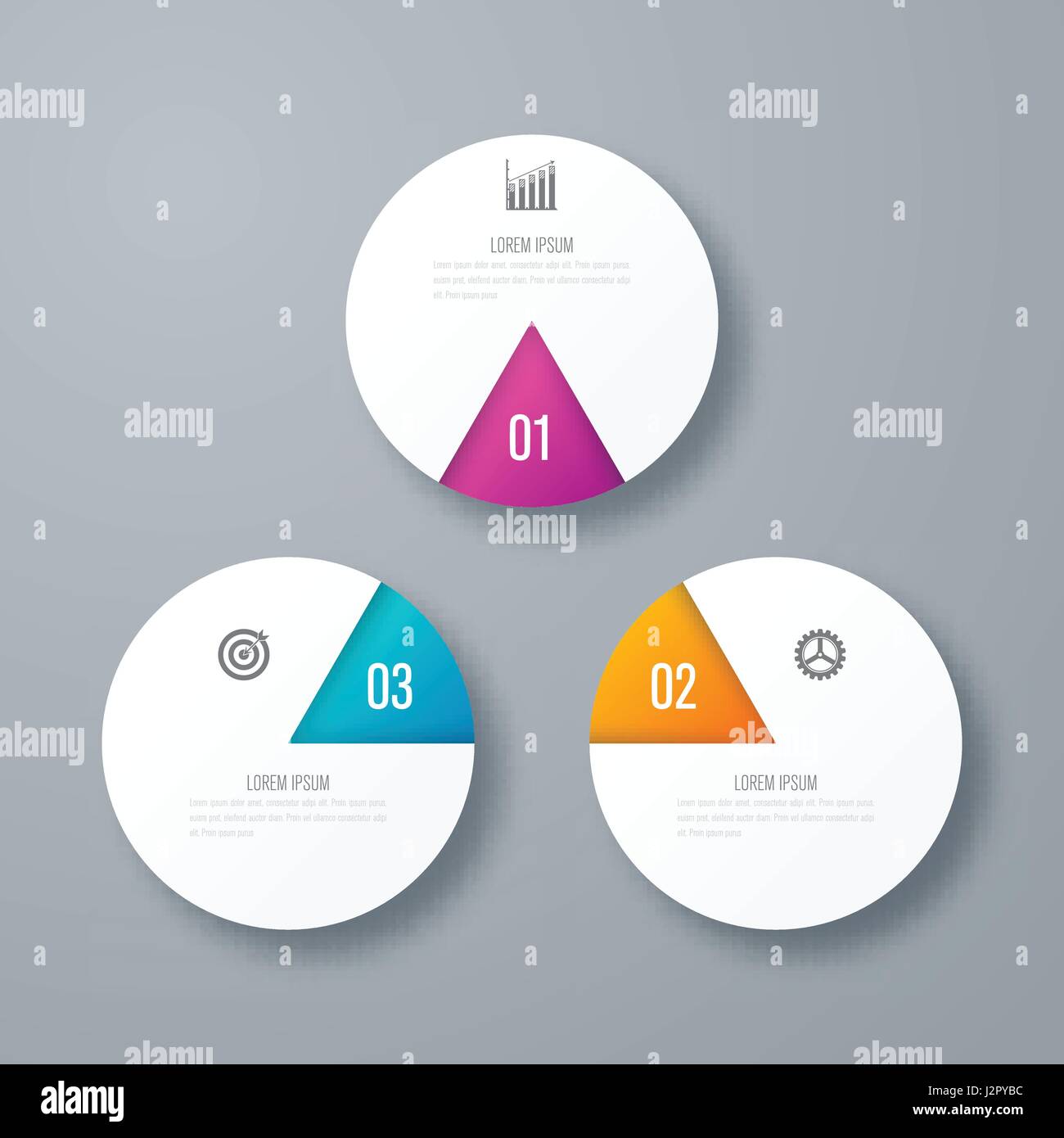 Infographics template 3 options with circle Stock Vector Image & Art ...