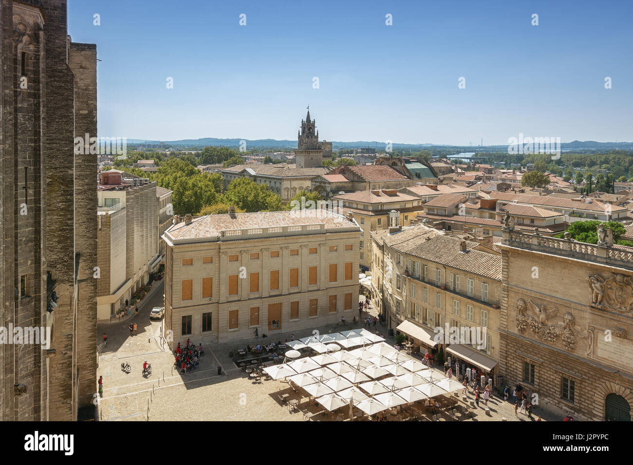 Avignon, France, September 9, 2016: View on Avignon from the Papal ...