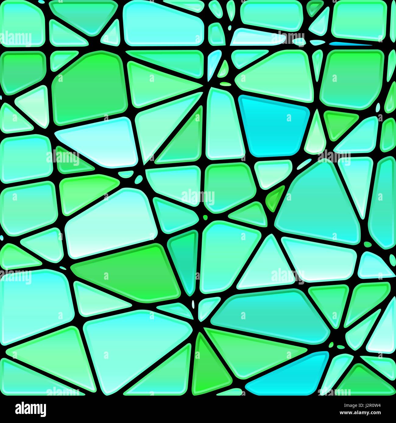abstract vector stained-glass mosaic background - green and blue Stock ...