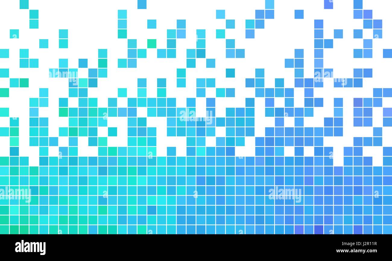 abstract vector square pixel mosaic background - blue Stock Vector ...