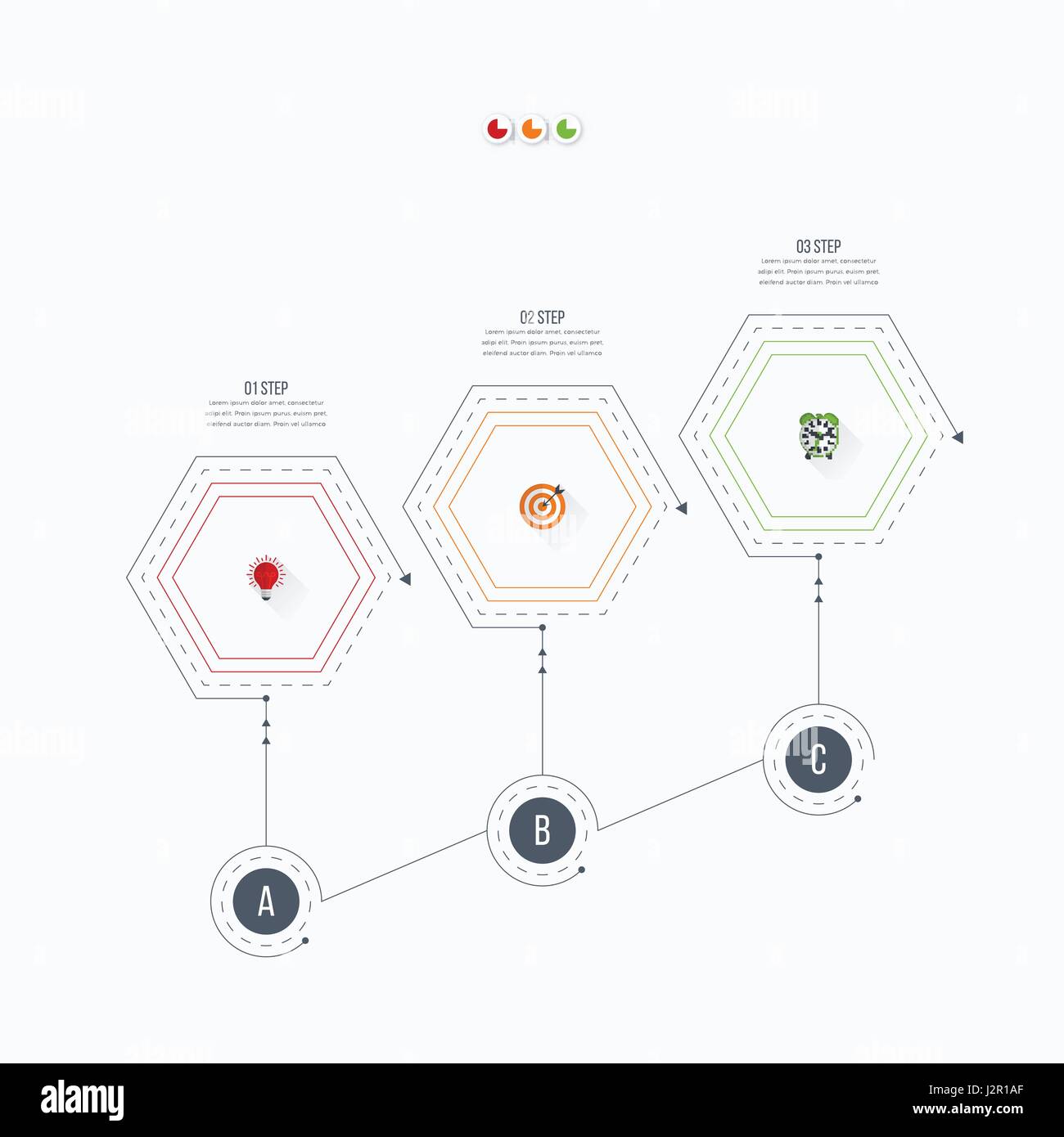 Infographics template 3 options with hexagon Stock Vector Image & Art ...