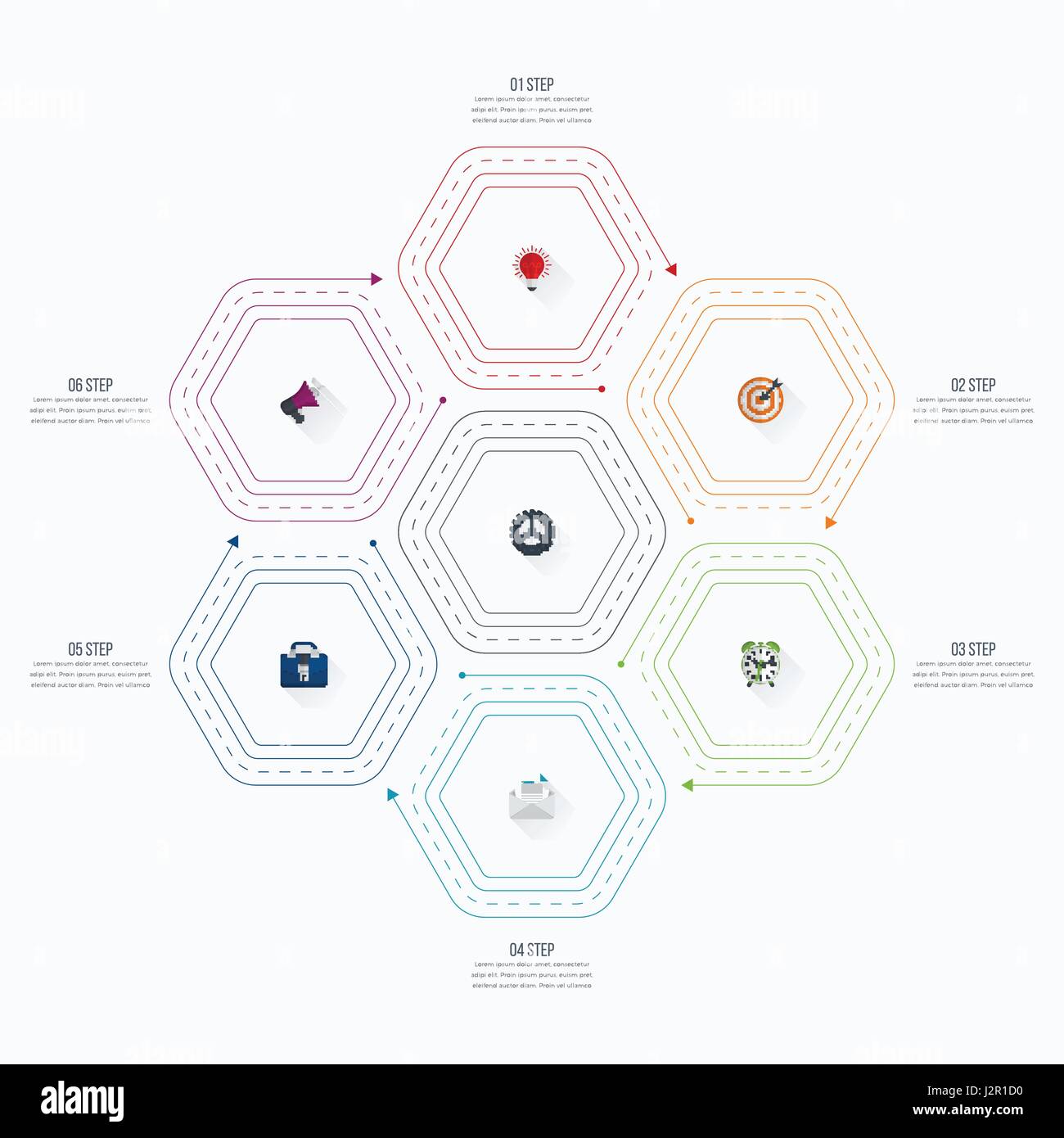 Infographics template 6 options with hexagon Stock Vector Image & Art ...